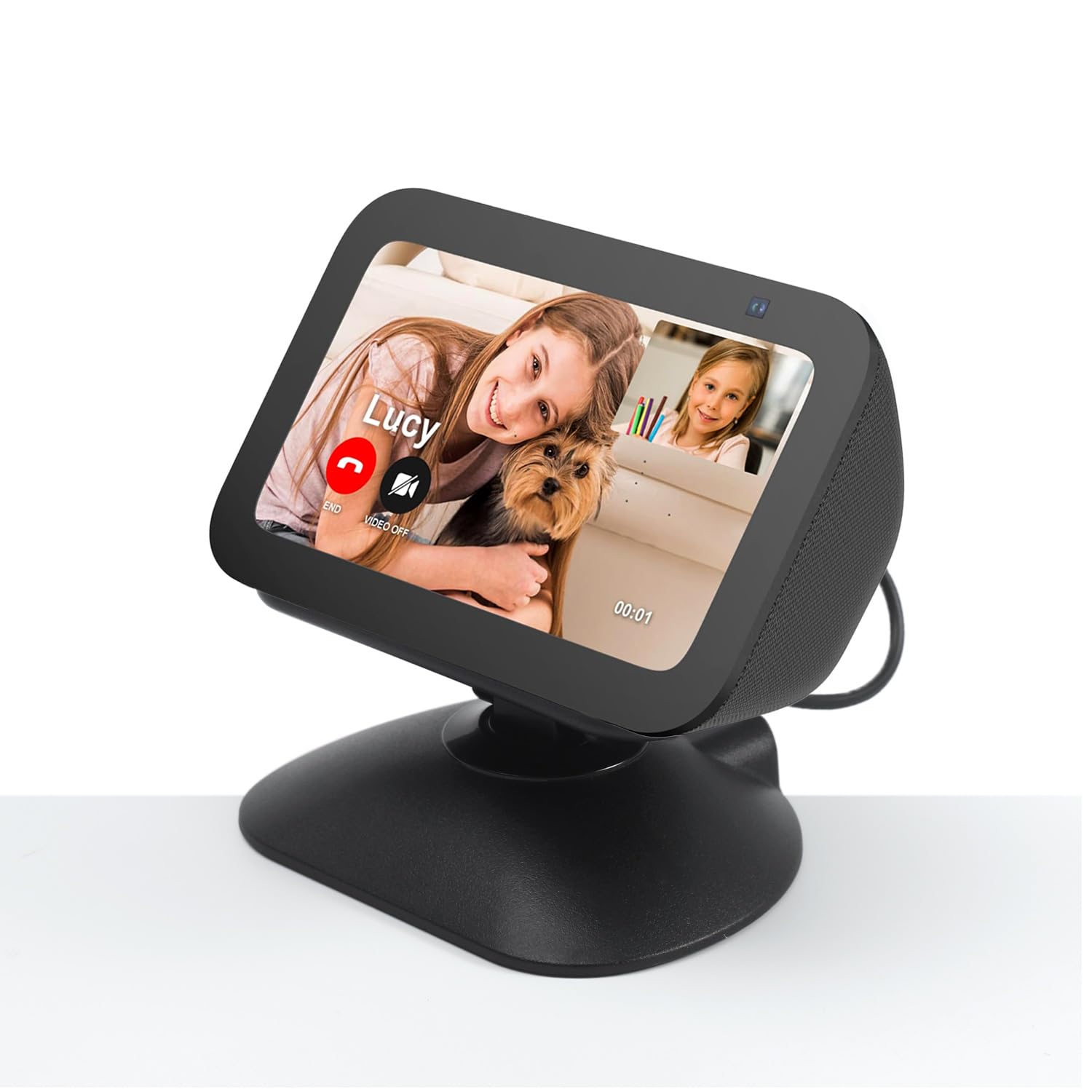 All New Adjustable Charging Stand For Echo Show 5 (3Rd Gen), Tilt + Swivel Stand Multi Angle Rotation Magnetic Anti Slip Base Fo