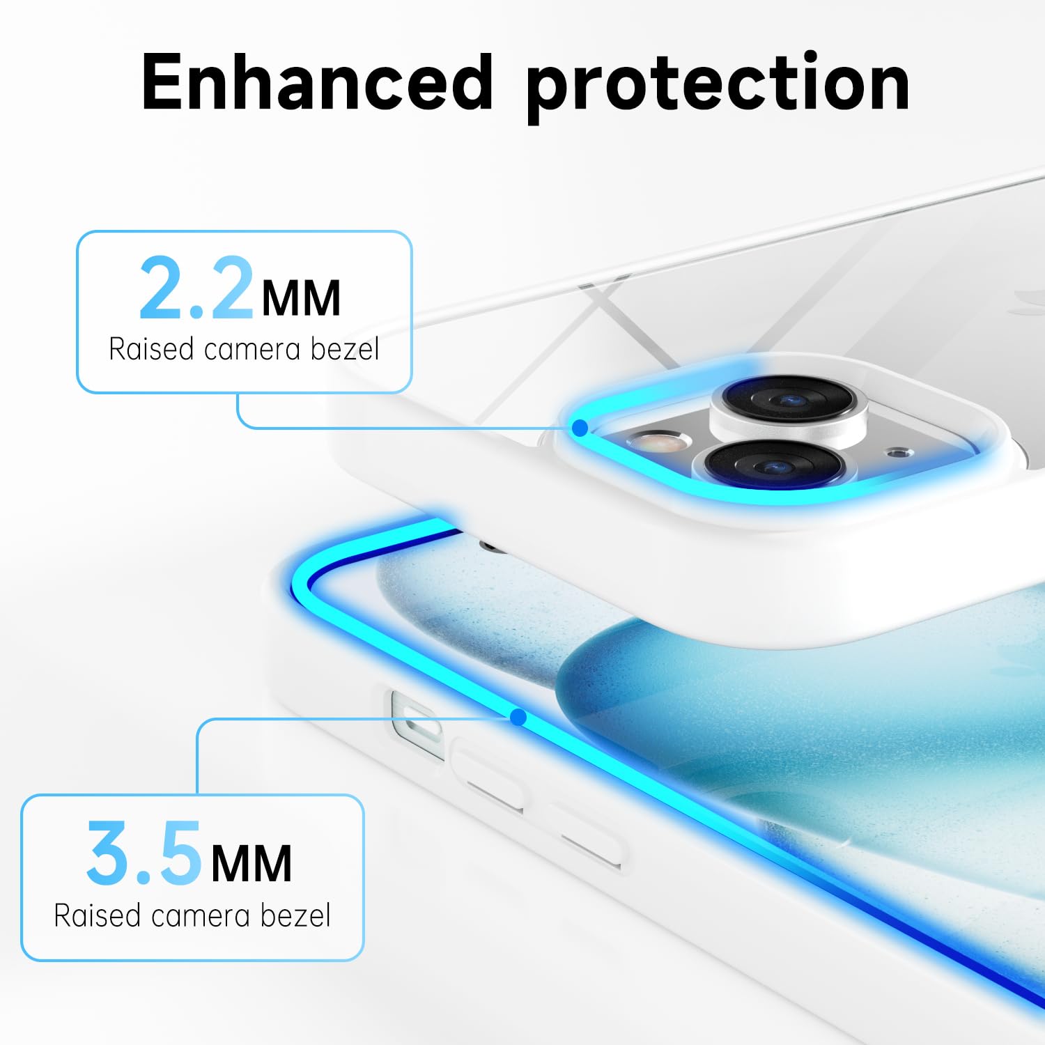 Loeoel For Iphone 15 Plus Case Clear, Transparent Hybrid 15 Plus Phone Case [Hard Plastic & Soft Silicone Bumper] Acrylic Non Ye