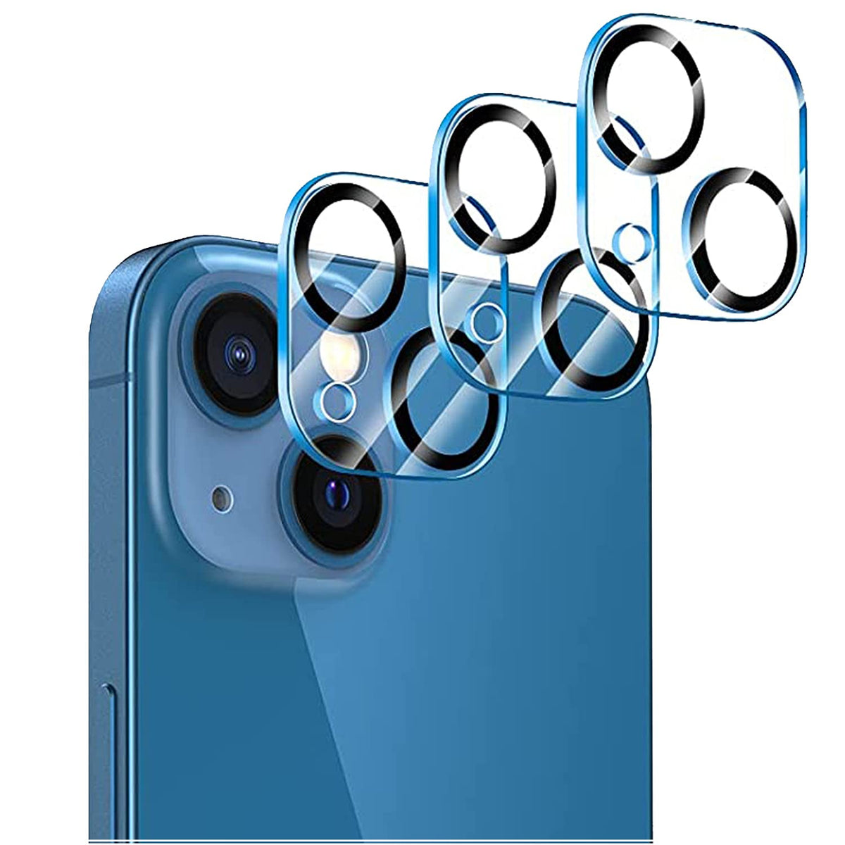 Tamoria [3 Pack] Camera Lens Protector Compatible For Iphone 13 & Iphone 13 Mini Camera Cover Premium 9H Tempered Glass [Anti-Scratch]99.99% Transparency With Black Circle Design For Iphone 13 6.1