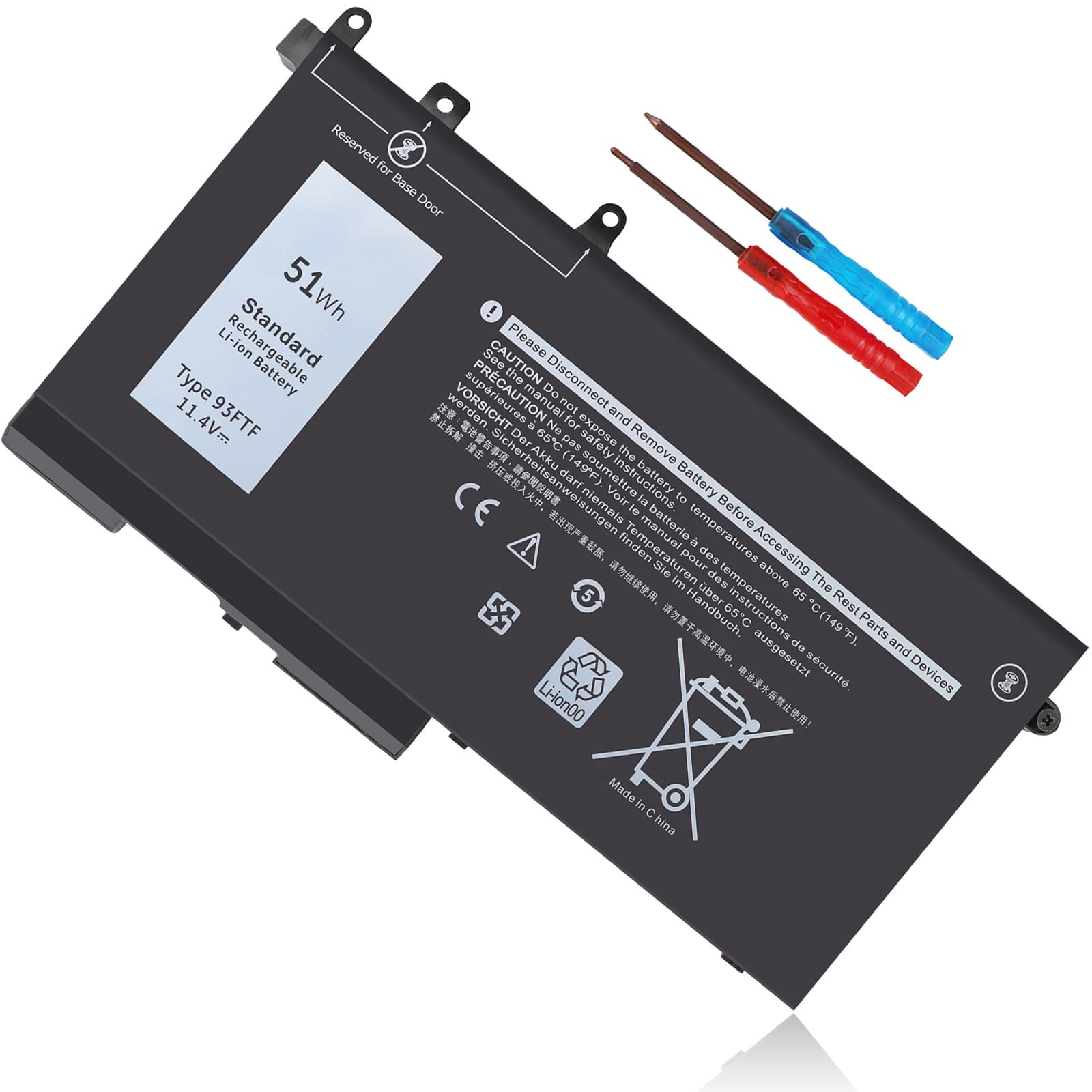 51Wh Type 93Ftf Battery For Dell Latitude 5580 5480 5280 5590 5490 5491 5290 5288 5488 5495 5591 E5580 E5480 E5280 E5590 E5490 E