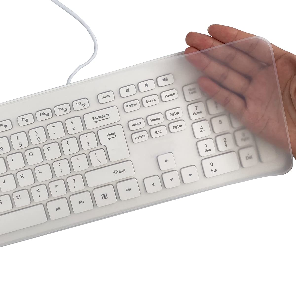 2 Pack Universal Keyboard Cover Skin Design For Standard Size Pc Computer Desktop Keyboards (Size: 17.52'' X 5.51'') Clear Water