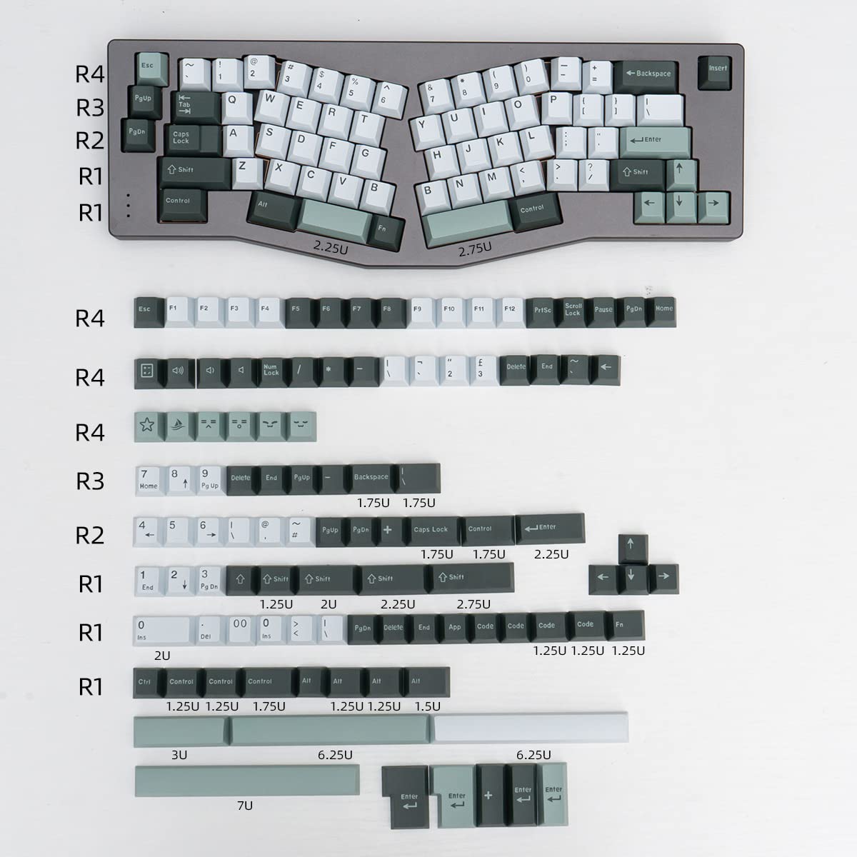 Mintcaps Botanical Keycaps Set 173 Keys Cherry Profile Doubleshot Custom Keyboard Keycaps Iso Ansi For Cherry Mx Gateron 60% 65%
