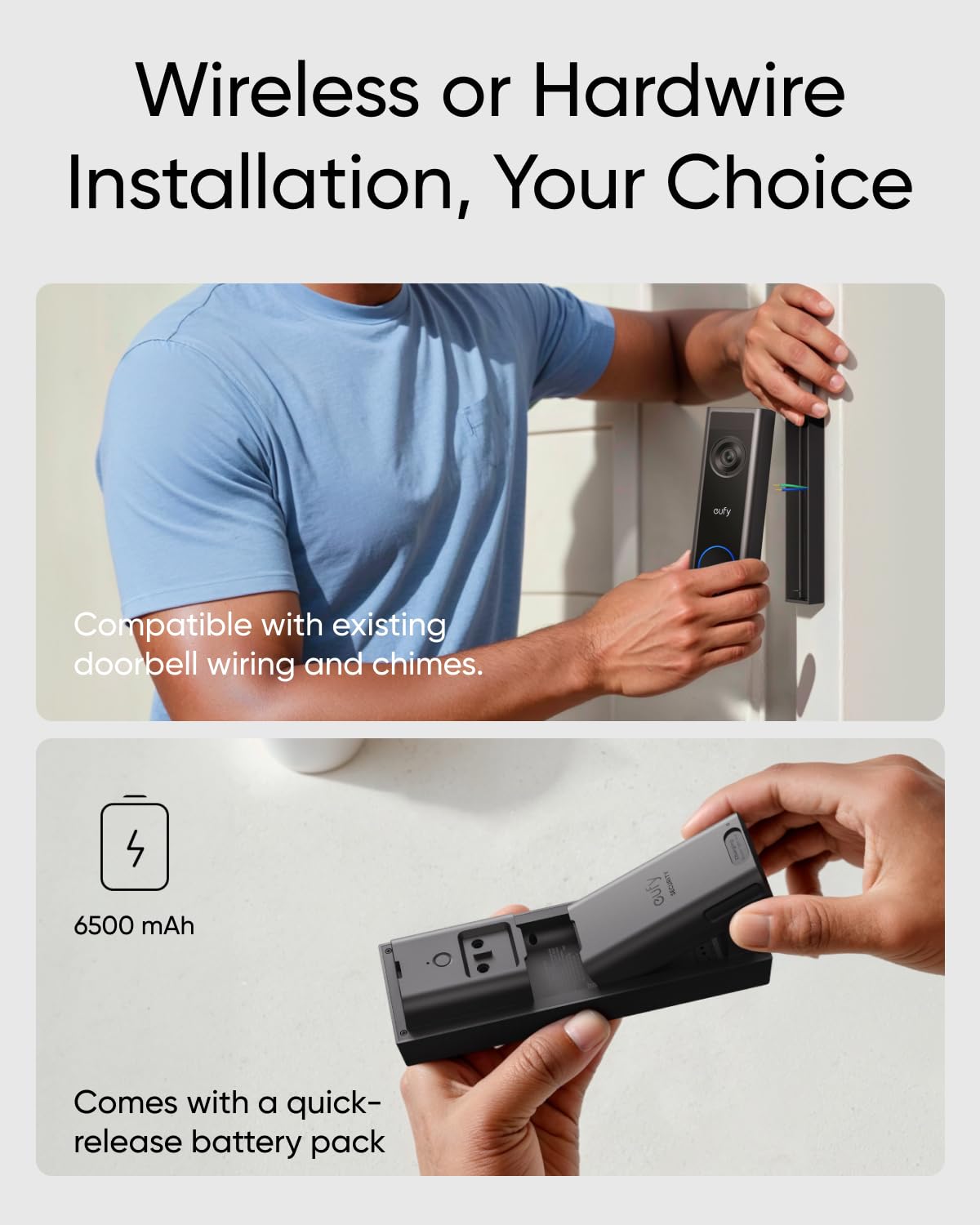 Eufy Video Doorbell C31, 2K Fhd, Dual Power Options, Live Video Call, Easy Installation, Quick-Release Battery, 24/7 Recording,