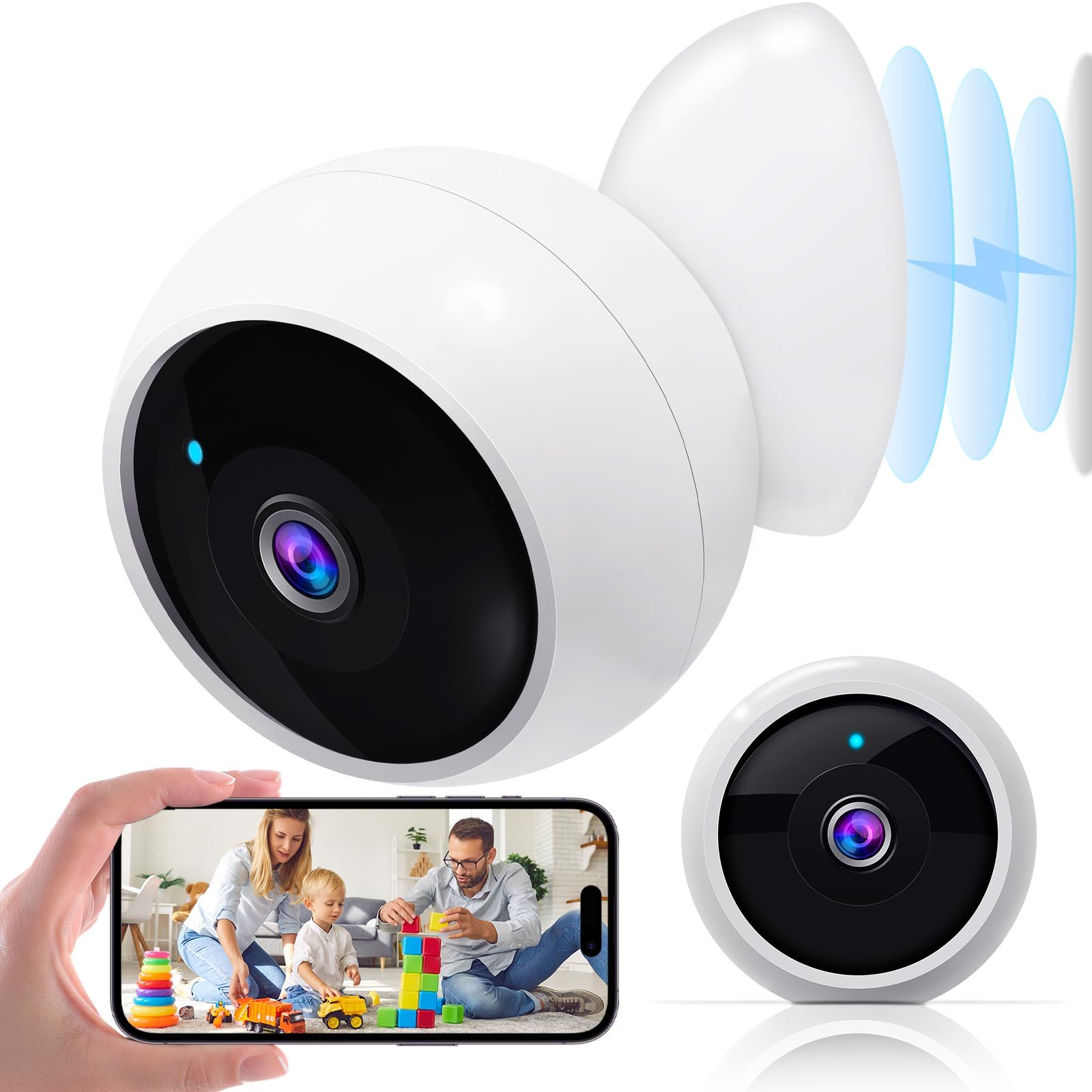 AMTIFO Security Cameras Wireless Outdoor Magnetic: Install Free Smart Indoor 2K WiFi   Long Battery Life Powered Outdoor Camera Wireless with AI Motion Detection