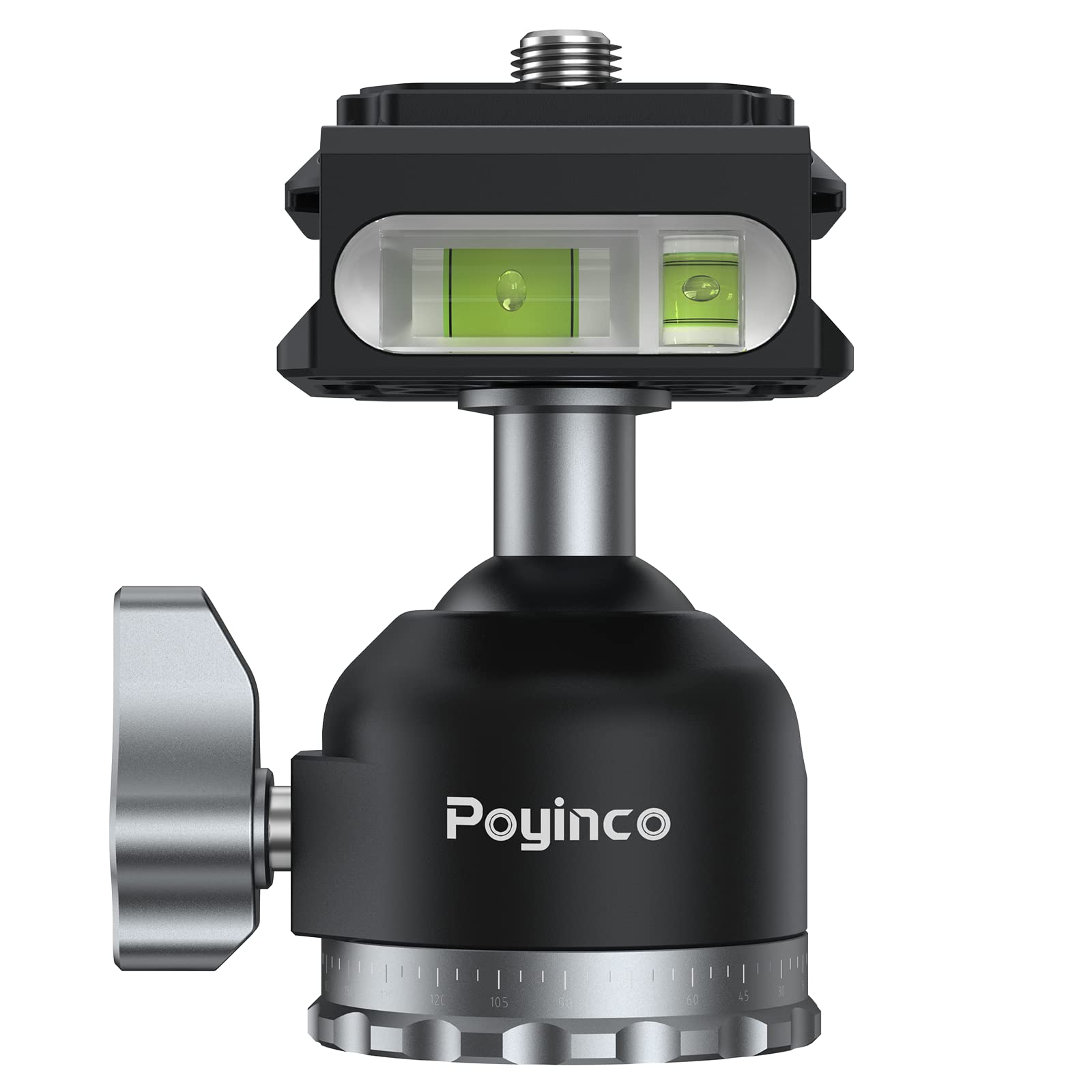 Poyinco Tripod Mini Ball Head 360 Degree Rotating Panoramic Ballhead With 1/4' Screw Quick Shoe Plate, For Tripod Monopod Slider Dslr Camera Camcorder,Max Load Up To 5 Kg/ 11Lb