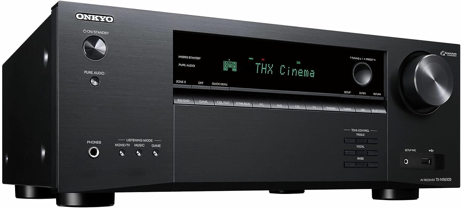 Onkyo Tx Nr6100 7.2 Channel 8K Smart Av Receiver   Thx Certified, Works With Sonos Certified, And Ultimate 4K Gaming Experience