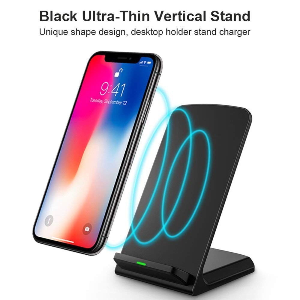 Fast Wireless Charger Stand For Samsung Galaxy S25 S24 S23 S22 Ultra/S21/Note 20/S20/S10+/S10E/S9/ S8+/S7 Edge Note 9/8 Qi Charging Dock For Iphone 16 15 14 13 12 11 Pro Max Mini Xs Xr 8 Plus Se