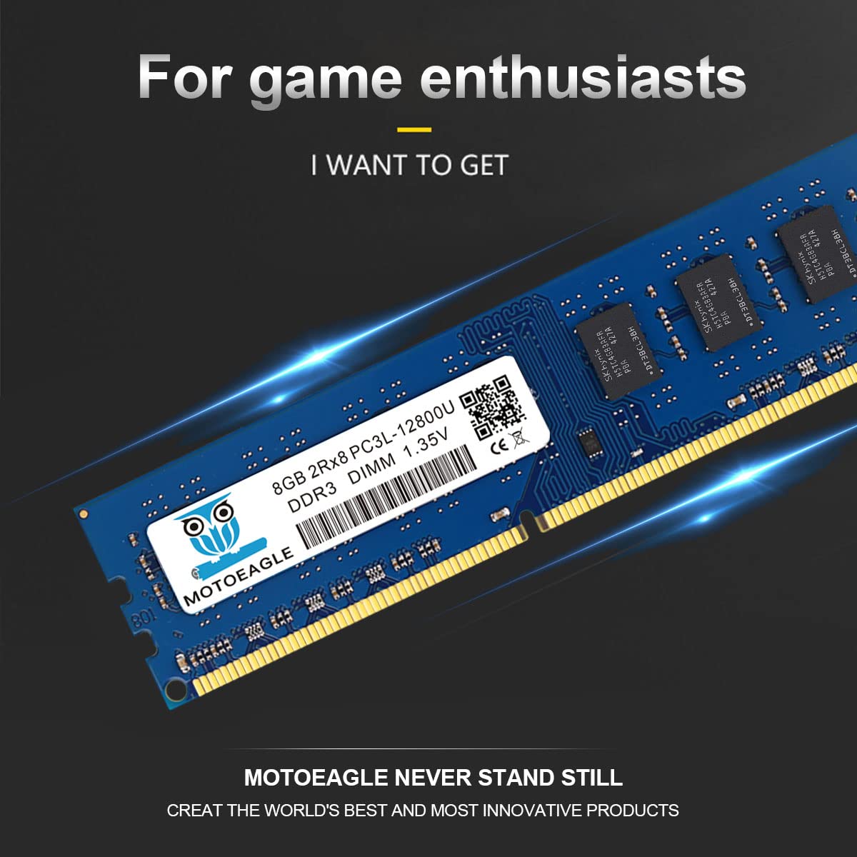 Motoeagle 16Gb (2X8Gb) Pc3L 12800U Ddr3L 1600 Udimm Ram 2Rx8 Dimm Ddr3 8Gb 1600Mhz Pc3 12800 Sdram 240 Pin 1.35V Cl11 Non Ecc De