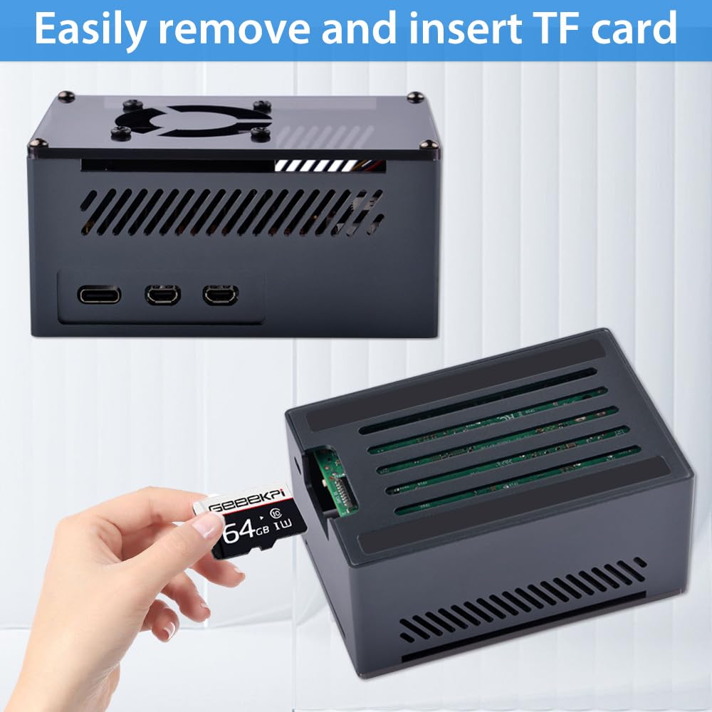 Geeekpi Aluminum Case For Raspberry Pi 5, With Pi 5 Active Cooler For Raspberry Pi 5 4Gb/8Gb, Support X1000/X1001/X1003/N04/N05