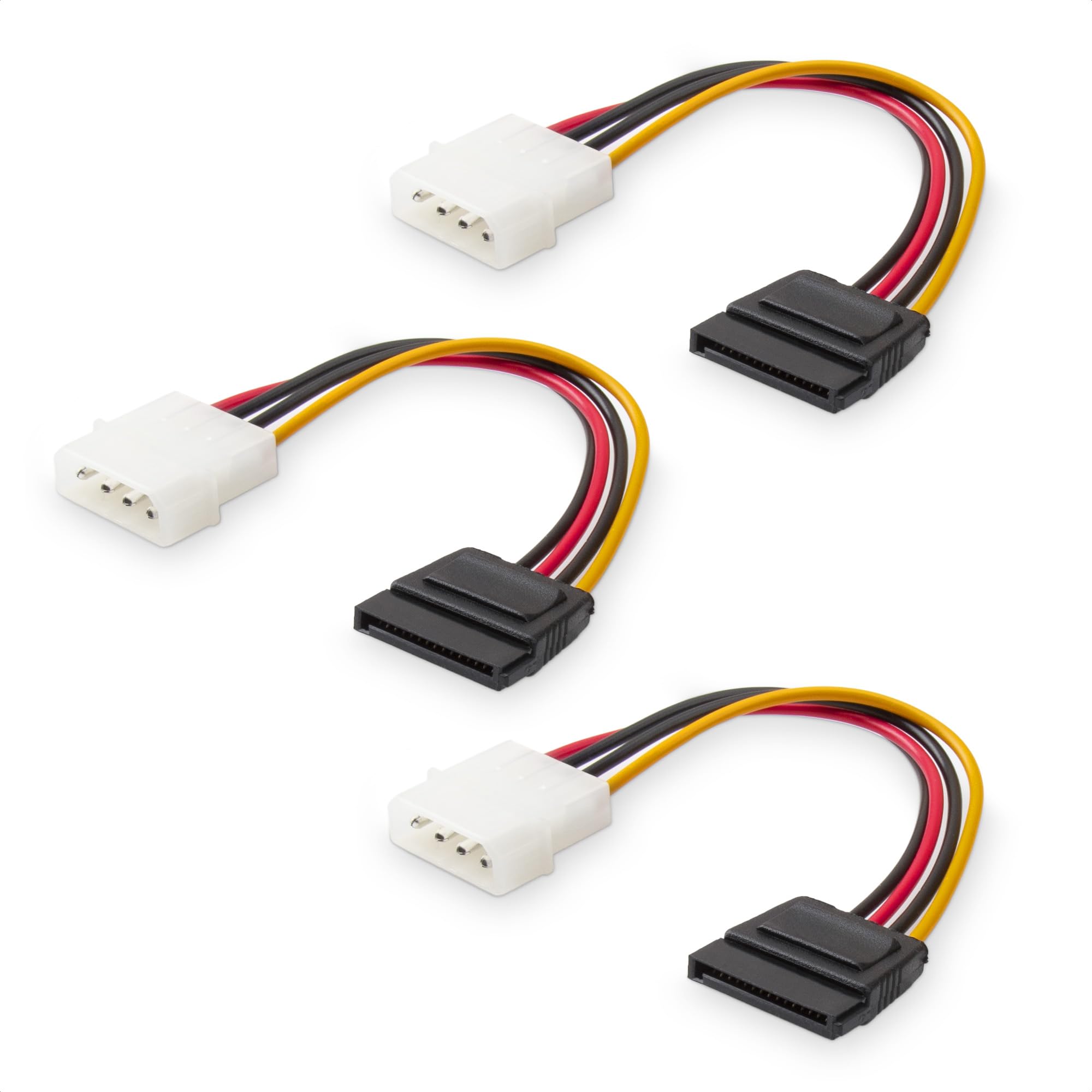 Cable Matters 3 Pack 4 Pin Molex To Sata Power Cable (Sata To Molex)   6 Inches