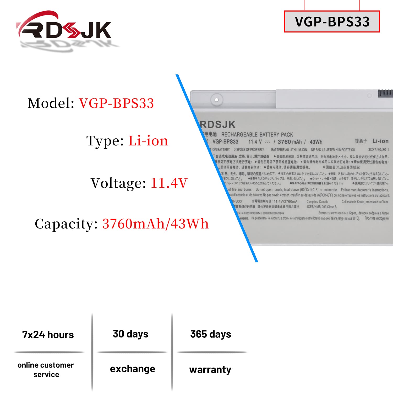 Vgp Bps33 Bps33 Laptop Battery For Sony Vaio Svt 14 Svt 15 T15 T14 Series Svt14126Cxs Svt14127Ch Svt141290X Svt141A11L Svt15115C