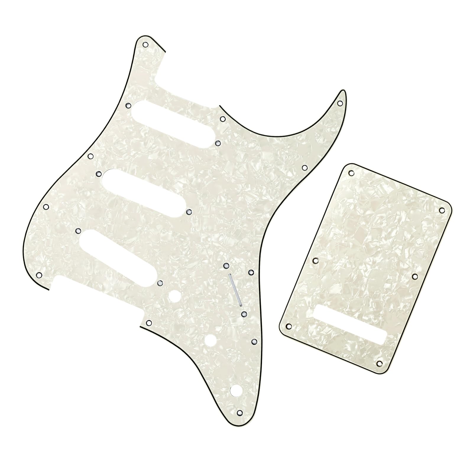 Banworks 4 Ply Strat Sss Pickguard 11-Hole Pickguard Scratch Plate & Backplate 6-Hole Trem Tremolo Cover Set For Usa/Mexican Fen