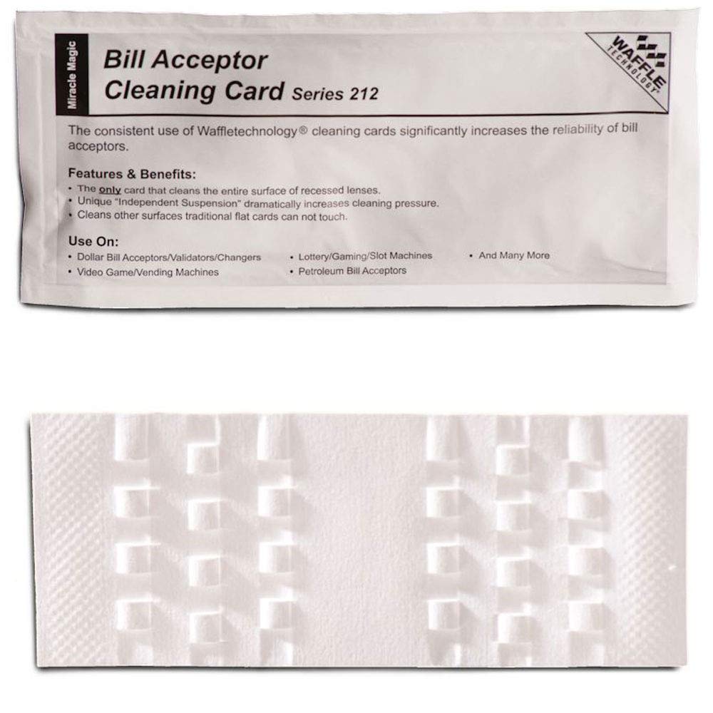 Waffletechnology Bill Acceptor Cleaning Cards White W/Miracle Magic (15)