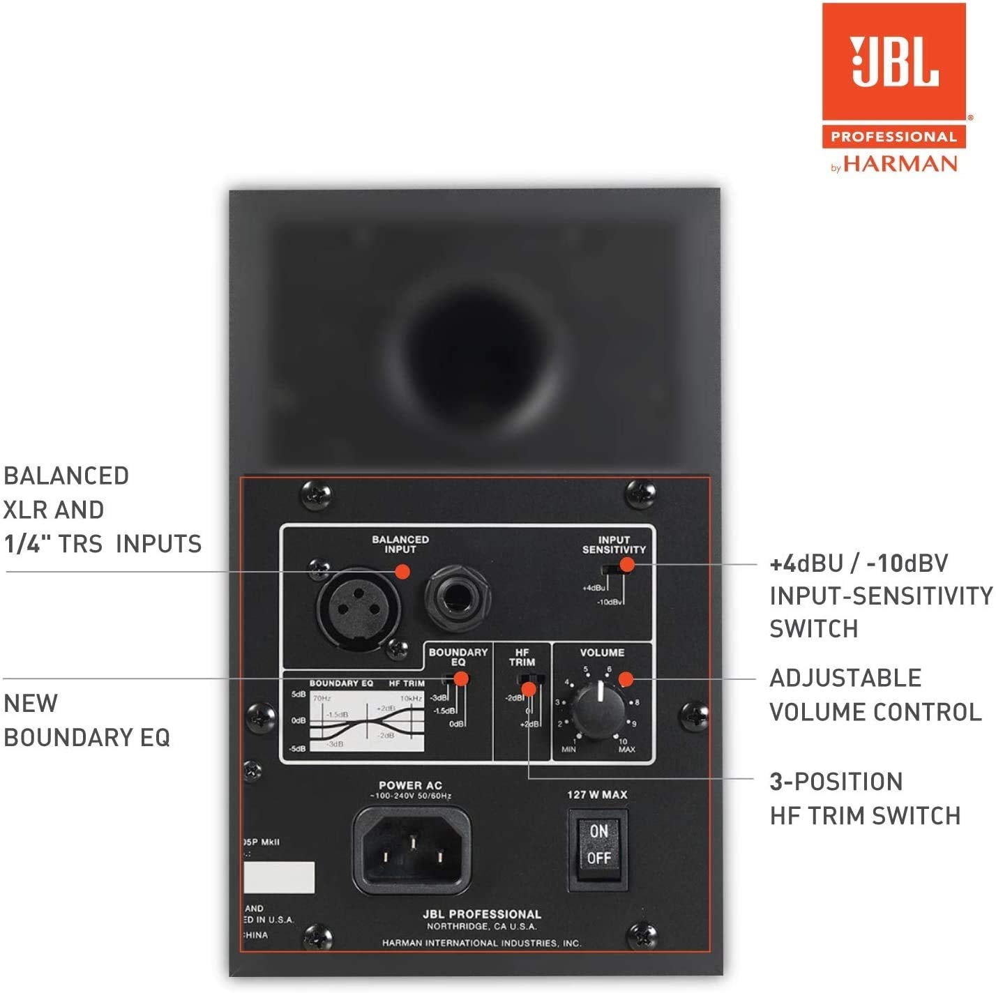 Jbl Professional 305P Mkii 5 Inch 2 Way Powered, Active Monitor Speakers For Near Field Music Production, Studio Monitor, Deskto