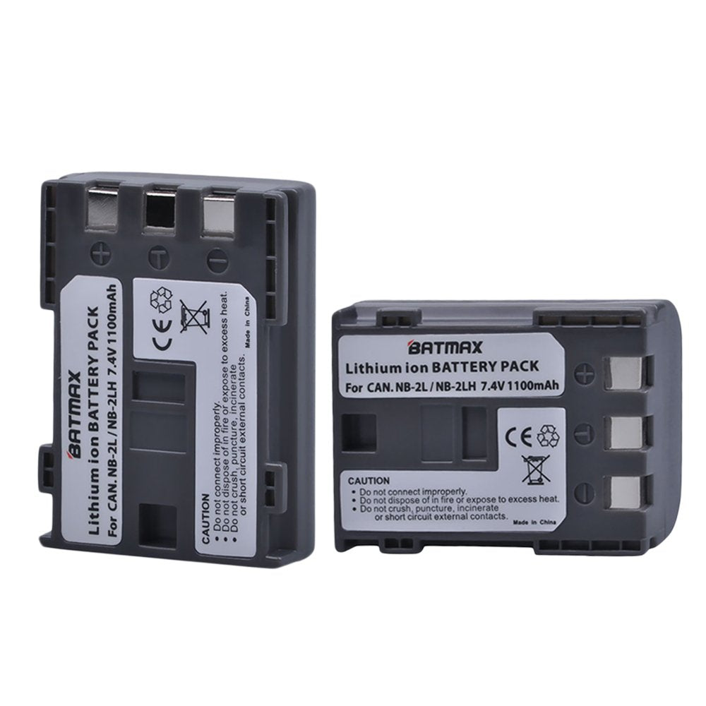 Batmax Pack Of 2 Nb 2L/Nb 2Lh High Capacity Replacement Batteries For Canon Digital Rebel Xt, Xti, Eos 350D, 400D Digital Camera