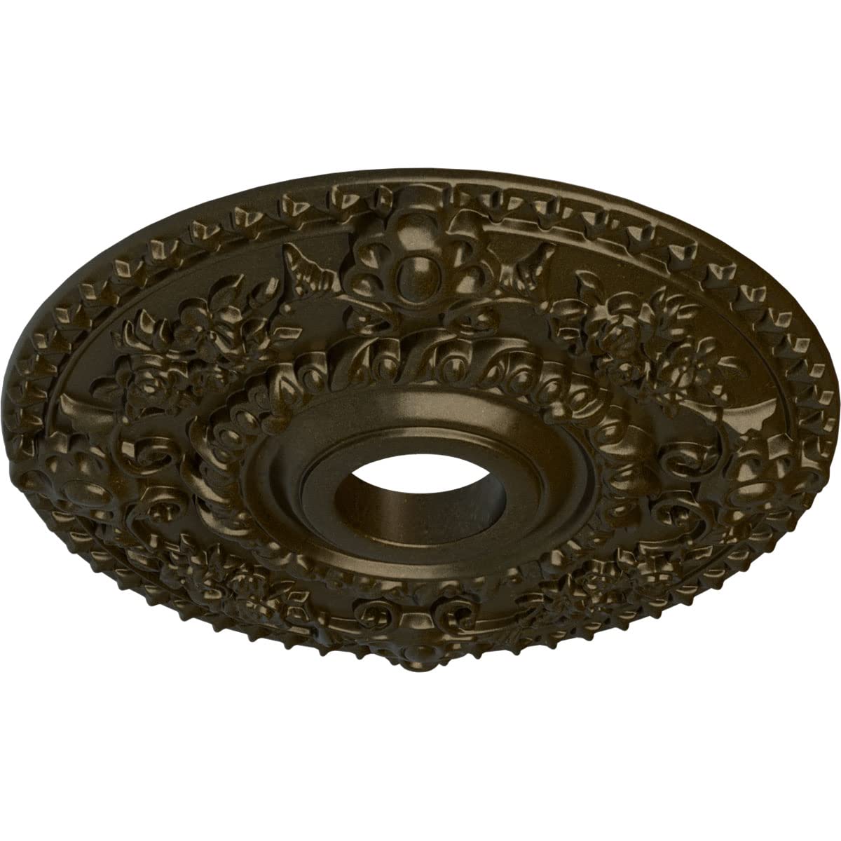 Ekena Millwork Cm18Roggs Rose Ceiling Medallion, Green Gold