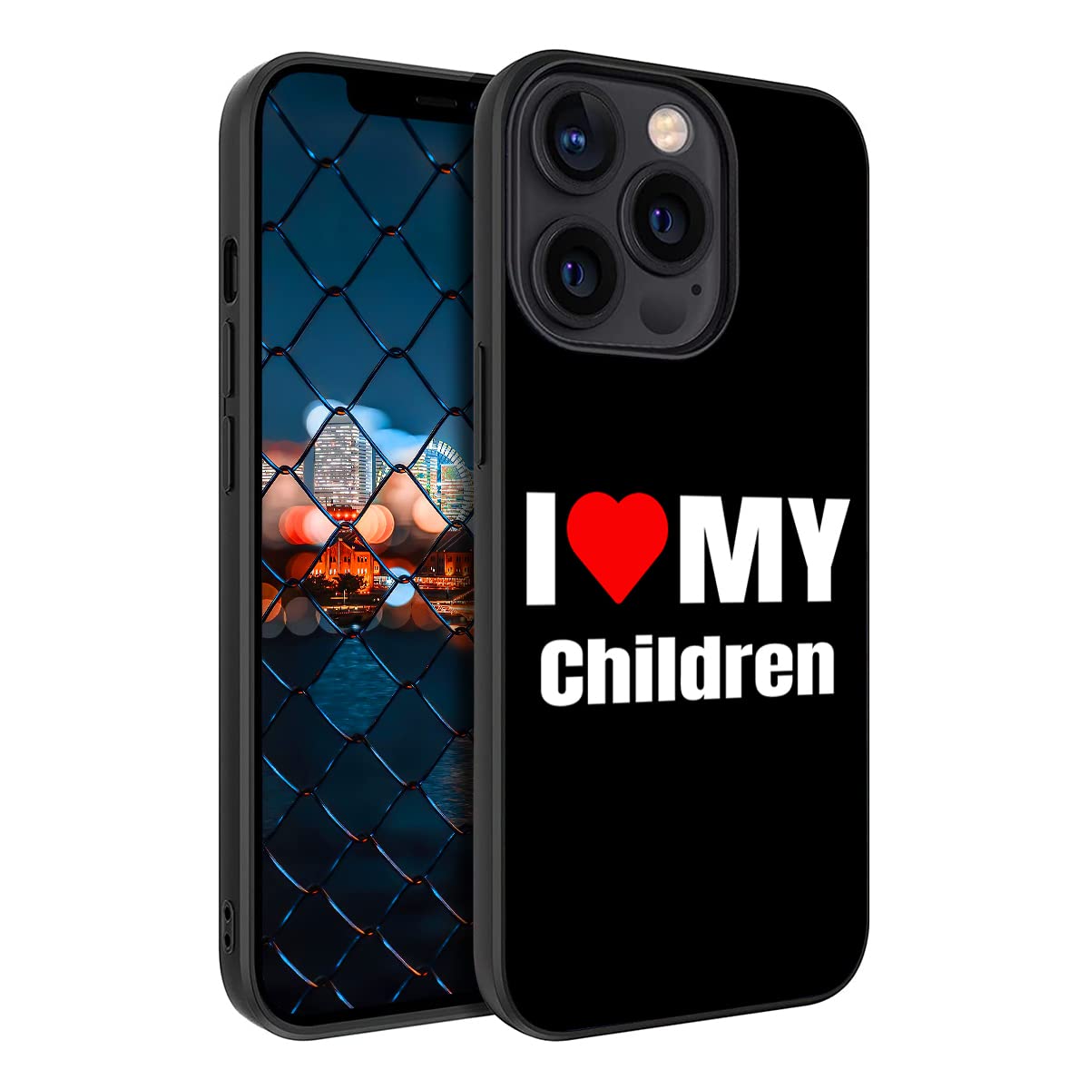 I Love My Children Red Heart Decor Phone Case For Iphone 14 13 12 11 Pro Max Mini Xr Xs Max 8 Plus 6S Plus Samsung Galaxy S23 S2