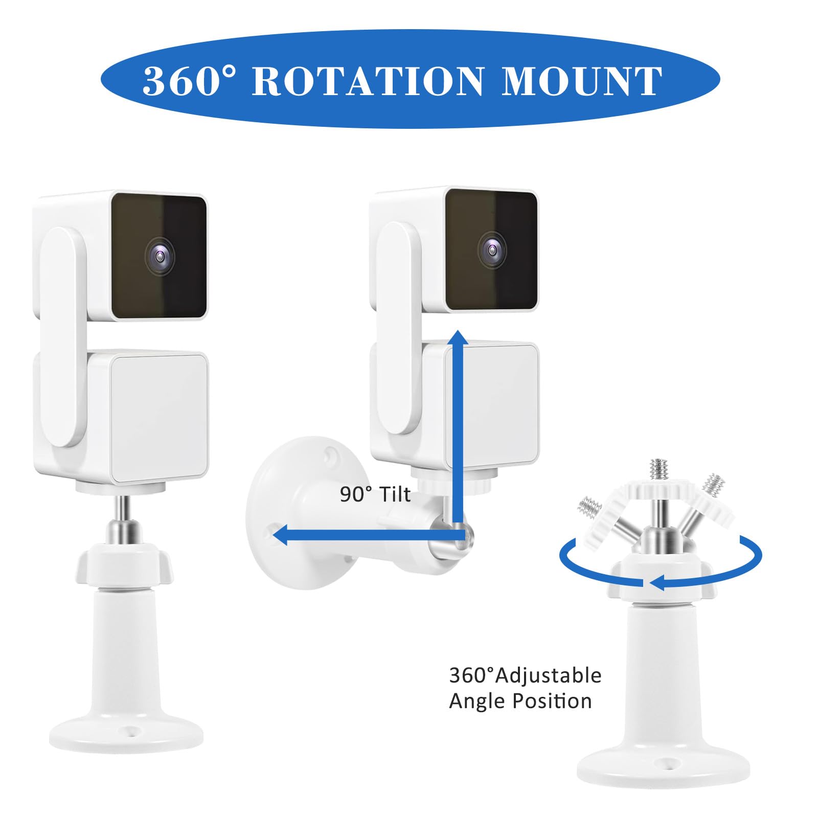 Voyaux Dual Pack Wall Mount For Wyze Cam Pan V3   All Angle Swivel & Tilt Adjustable Bracket For Indoor & Outdoor Use.Mount Comp