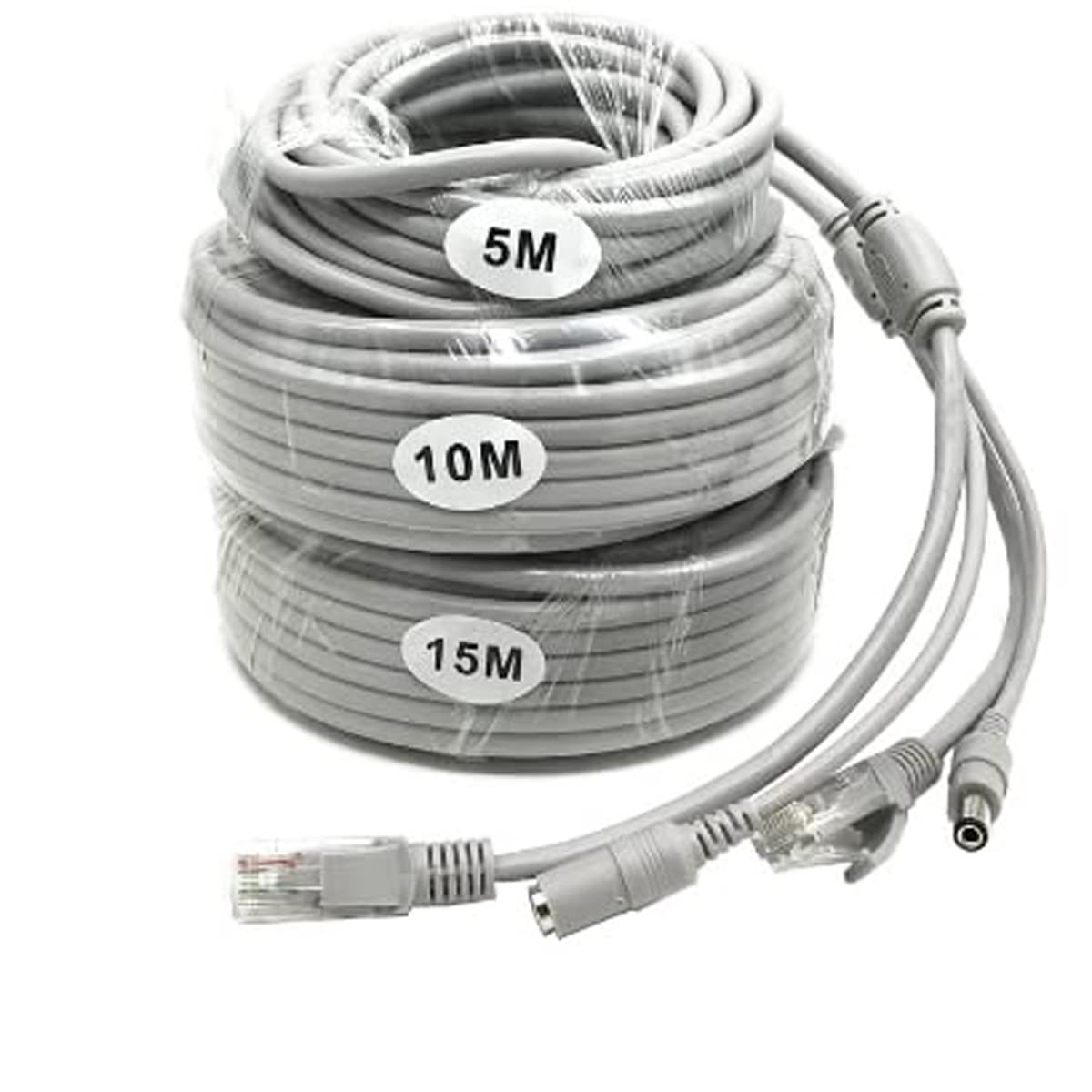 Priaolker 10M/33Ft Ethernet Cctv Cable, Cat 5 Rj45 + 2.1X5.5Mm Dc Power Cord, For Cctv Security Camera Surveillance System Ip Ca