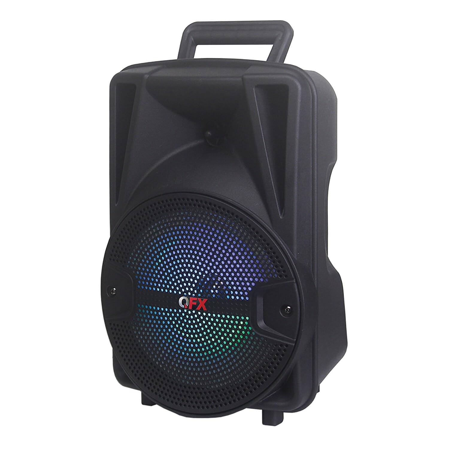 Qfx Pbx 800Tws 8 Inch Tws Bluetooth Stereo Pa System With 2 8' Speakers, 2 Microphones, 2 Stands, And A Remote Control