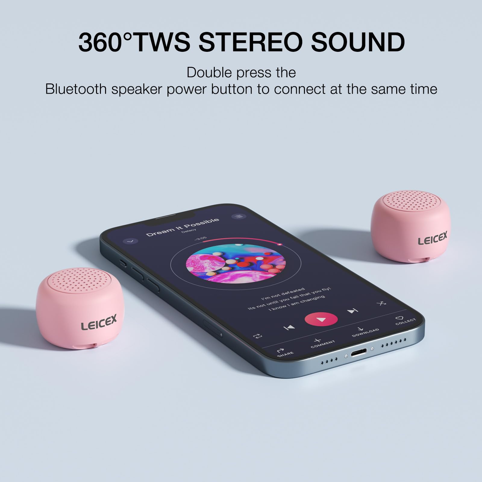 Leicex Smallest Bluetooth Speaker, Mini Wireless Cute Bluetooth Speaker With Bluetooth 5.0 Perfect For Travel Outdoor Sound (Pin