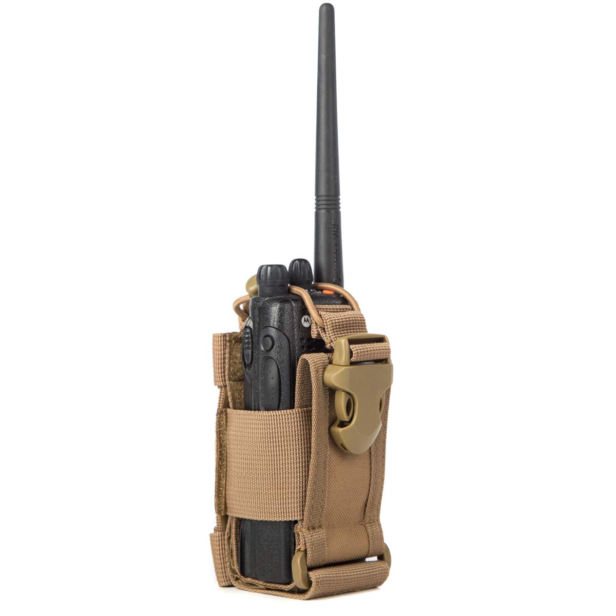 Tactical Radio Holder Radio Case Molle Radio Pouch Military Heavy Duty Radios Holster Bag For Two Ways Walkie Talkies Compatible With Bags/Packs/Duffels By Luiton (Tan)