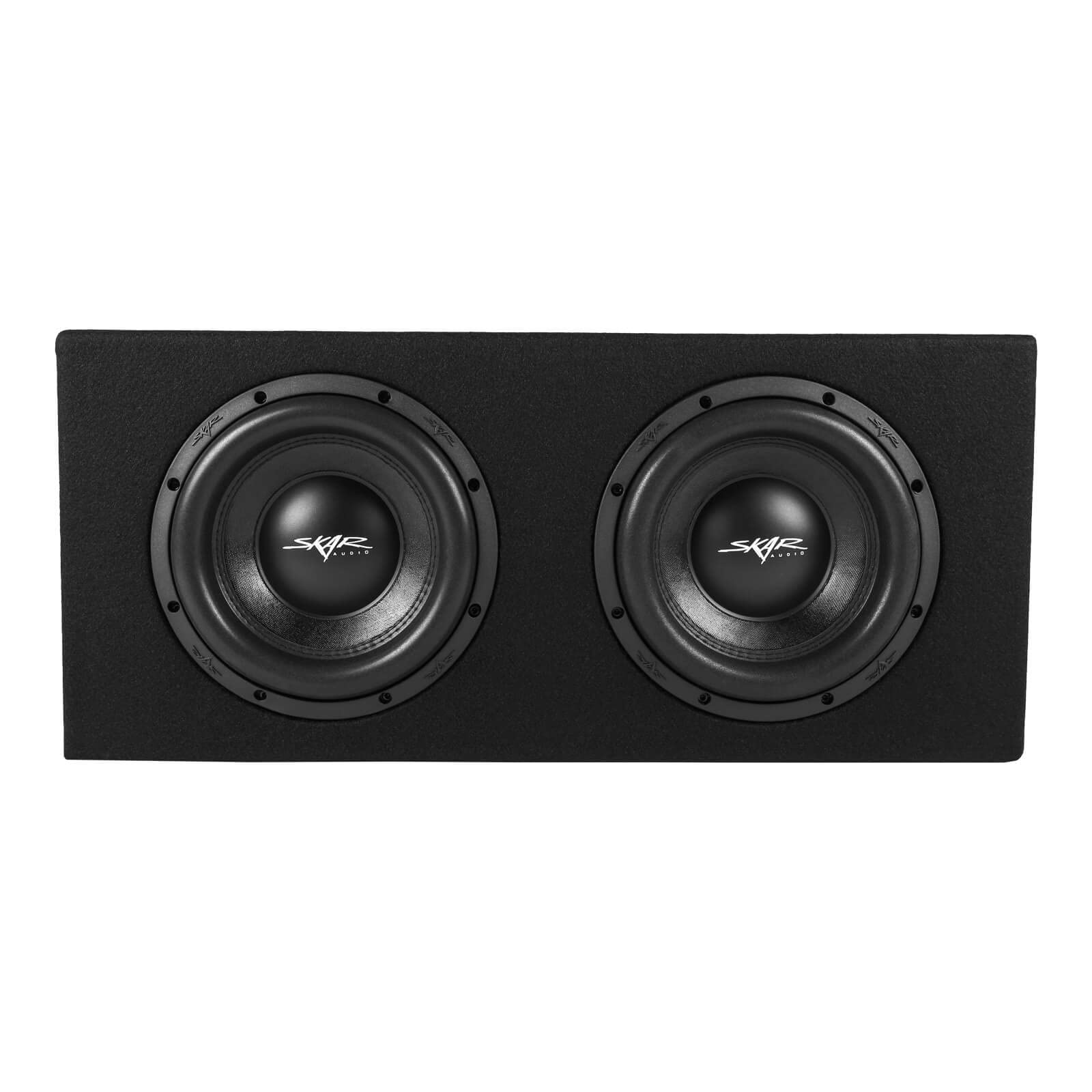 Skar Audio Dual 10" SVR-2X10D4 Vented Subwoofer Enclosure - Black Wood, 3200W Power, Loaded Design