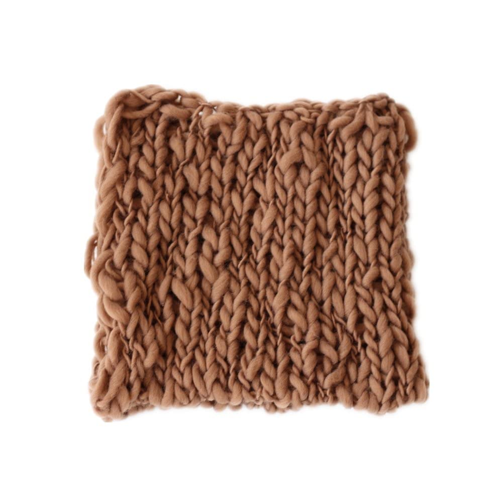 Newborn Baby Photo Props Blanket Handmade Knitted Twist Wrap Posing Aid Backdrops For Boy Girls Photography Shoot (Coffee)