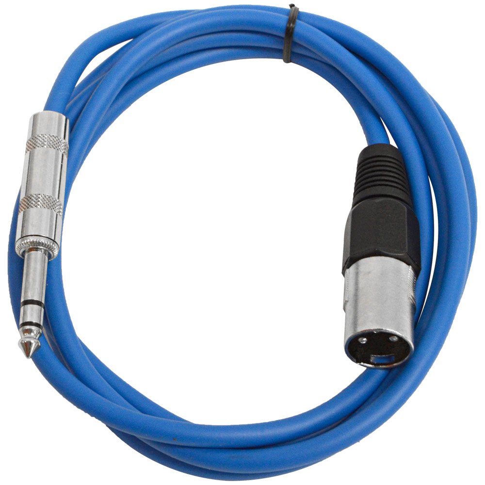 Seismic Audio - Satrxl-M6 - Blue 6' Xlr Male To 1/4'' Trs Patch Cable