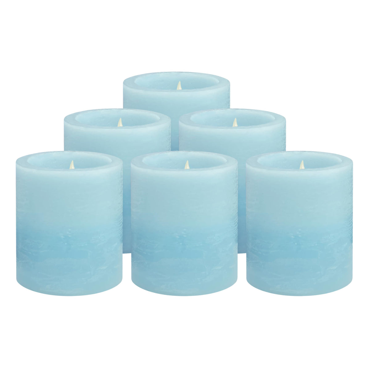 Furora Lighting Blue Real Wax Led Votive Tealight Candles Pack Of 6, Flameless Flickering Candles For Delicate Home D  Cor, 1.95