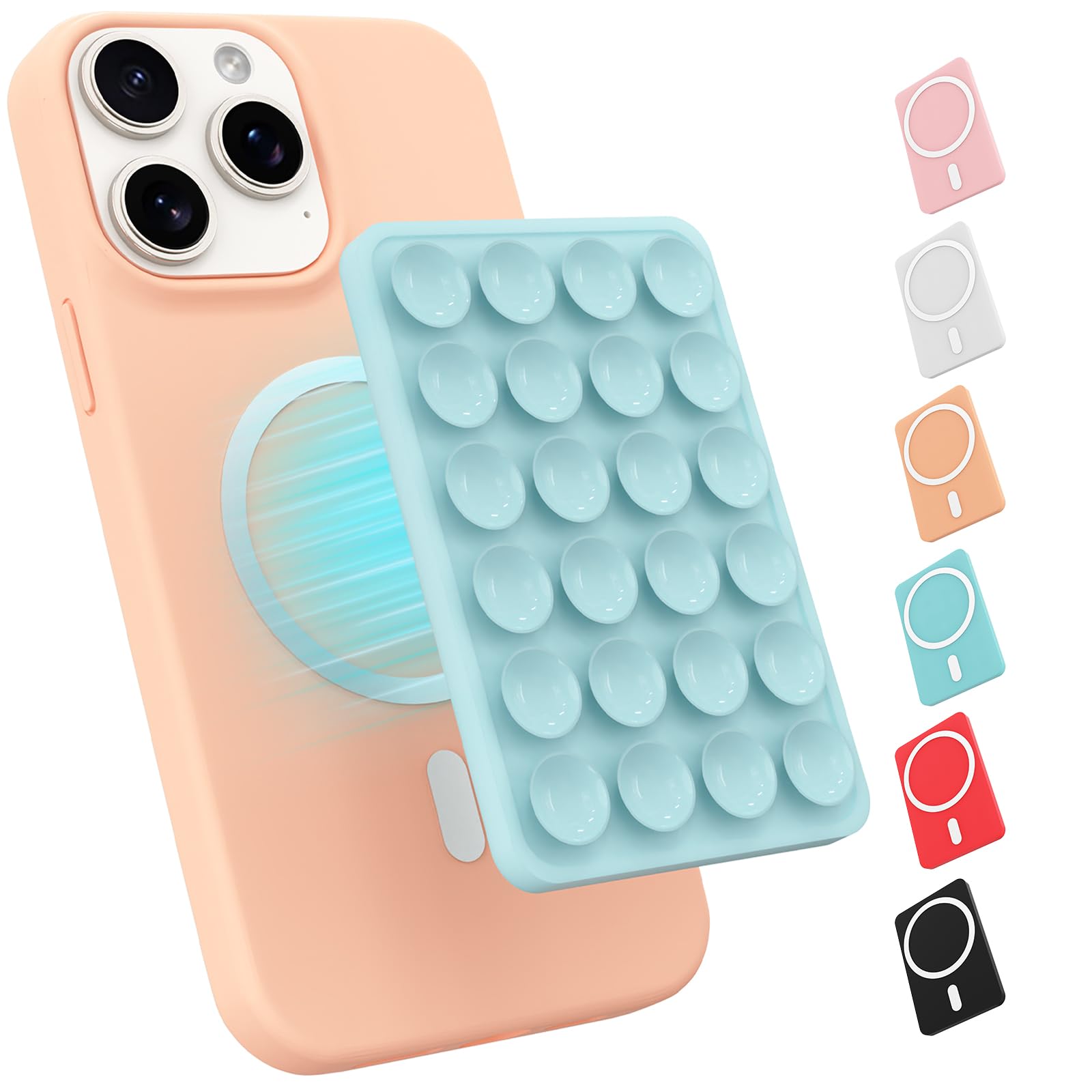 Magnetic Suction Phone Mount For Magsafe Case,Silicone Octo Cup Buddy Sticky Phone Grip Holder For Iphone,Removable Hands-Free S