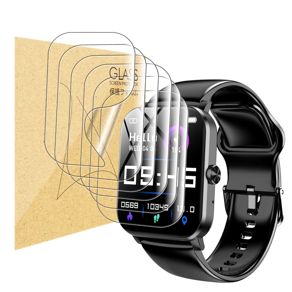 Lysandra Compatible For Ganopterygon L70 Smart Watch 1.85 '', [6 Pack] Full Coverage Tpu Clear Film Compatible For Qonbink, Jaco