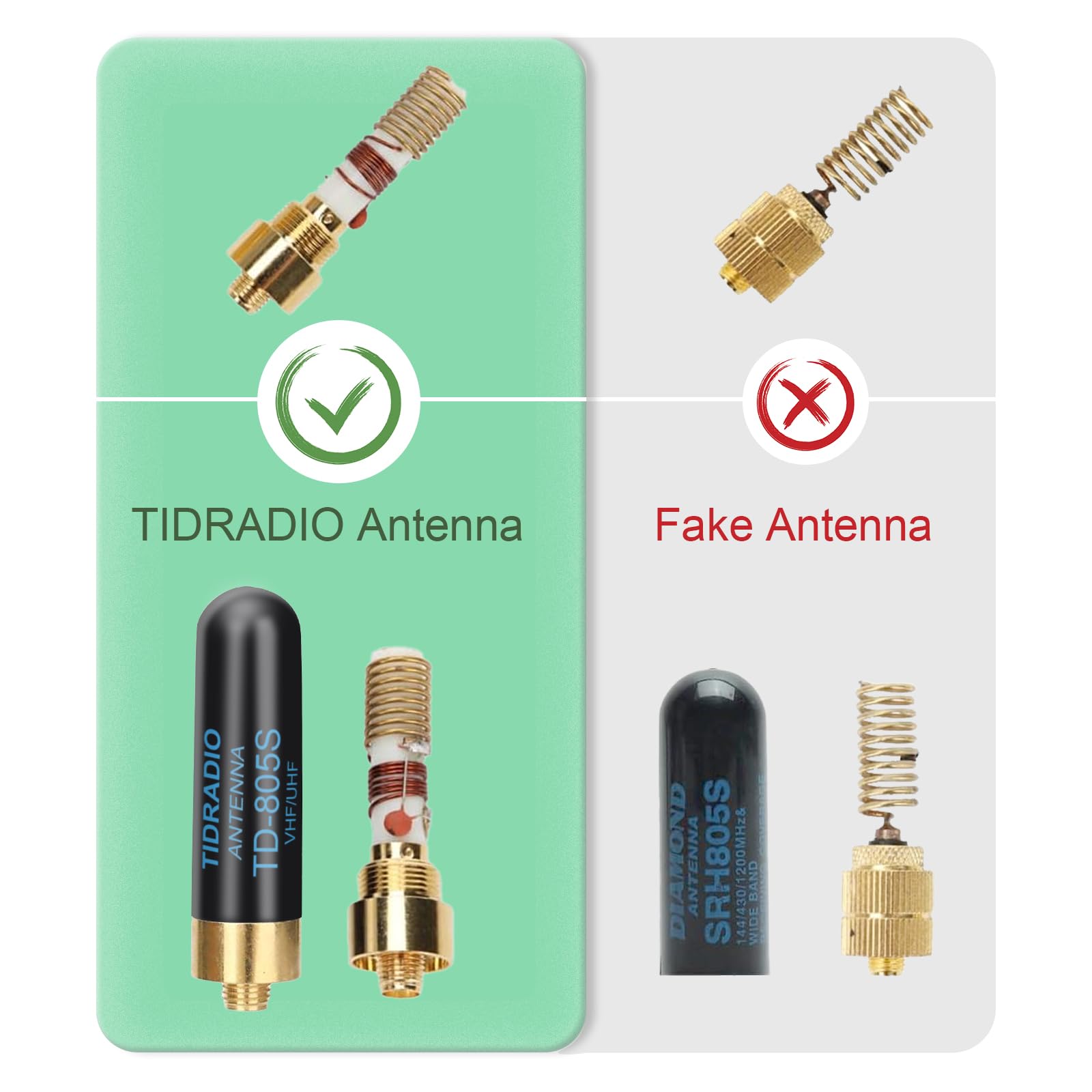 Tidradio Td 805S Short Antenna (2 Pack, 1.96Inch) Vhf/Uhf Walkie Talkie Antenna 144/430Mhz Ham Radio Antenna For Baofeng 5Rm, K5