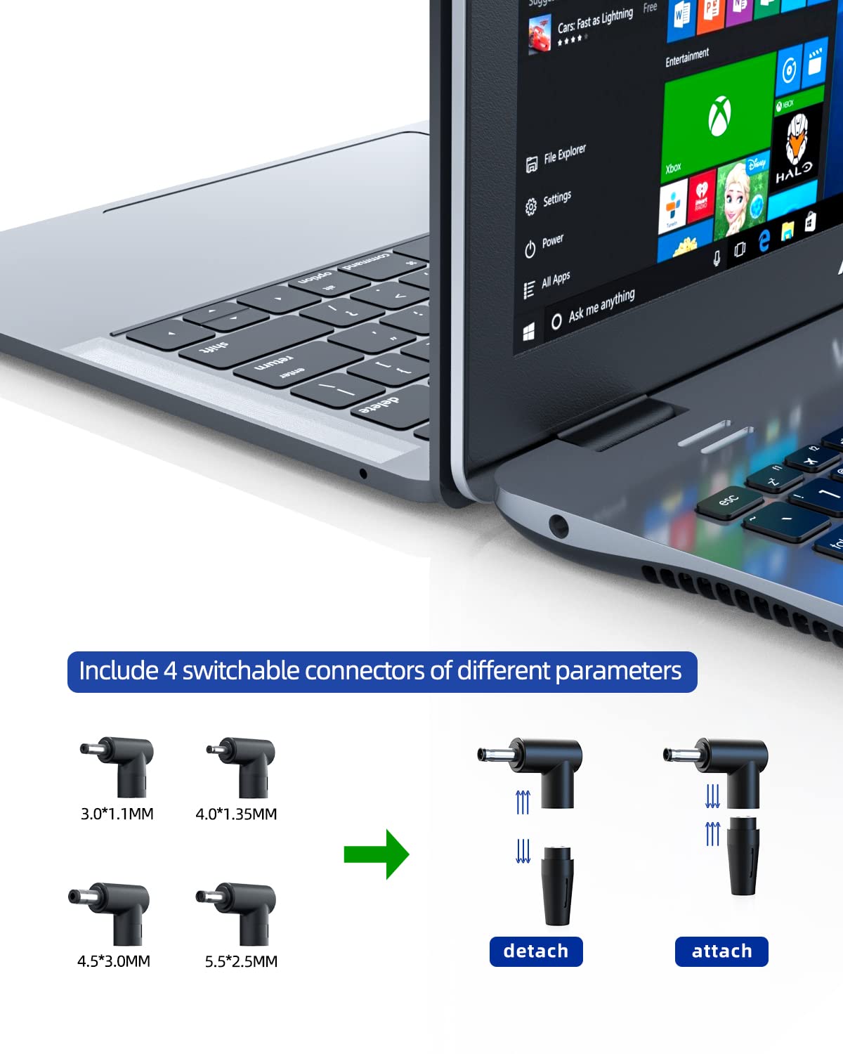 Charger For Asus Laptop, (Ul Certified Safety), Vivobook Zenbook And More, Featuring Charging Indicator, Foldable Plug(Scratch Resistant), Detachable Connector, 7.5Ft Cable, 65W/45W/33W