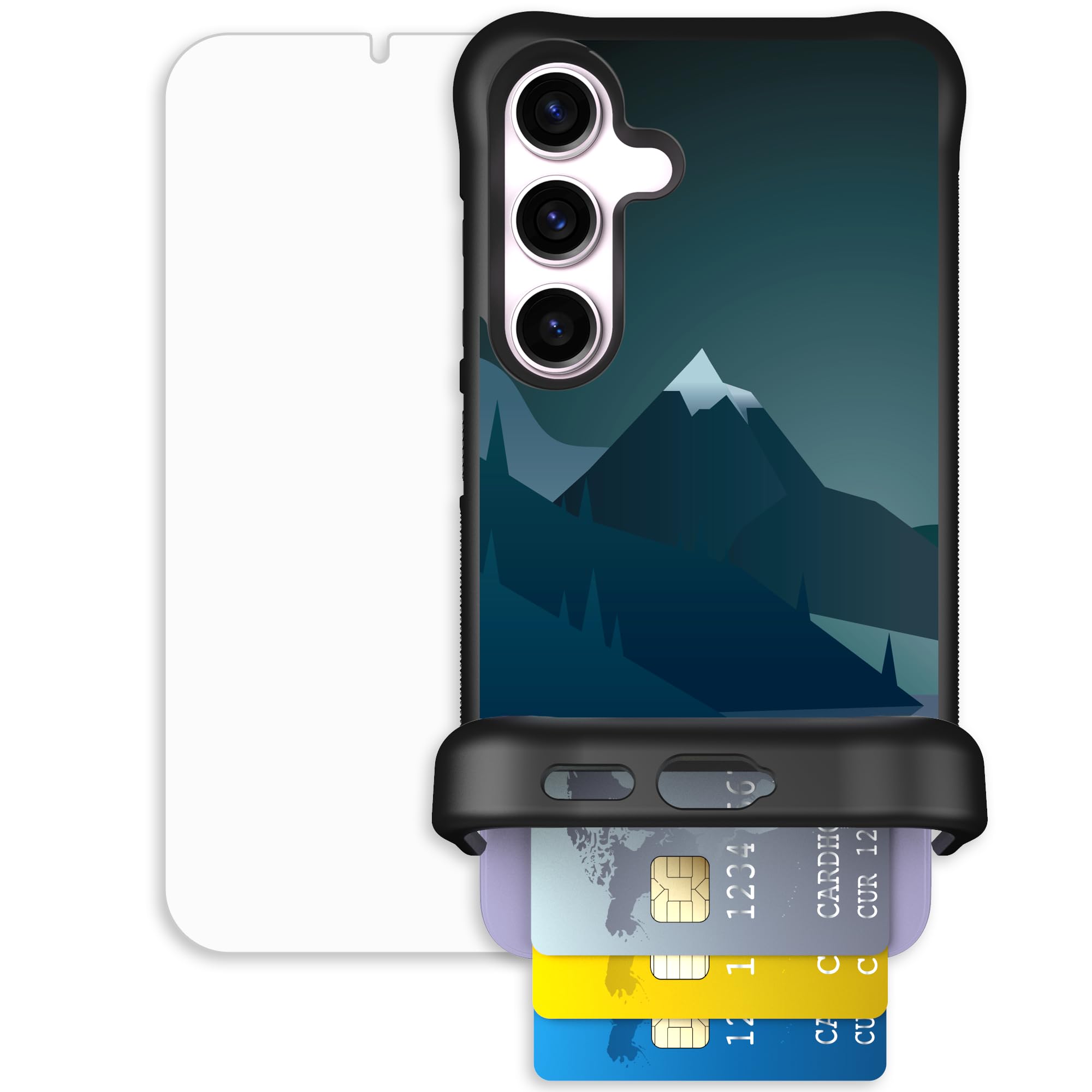 Scooch for Samsung Galaxy S24 Case with Card Holder, Wingmate Wallet Case with Hidden Card Slot and RFID Protection, Bundled wit
