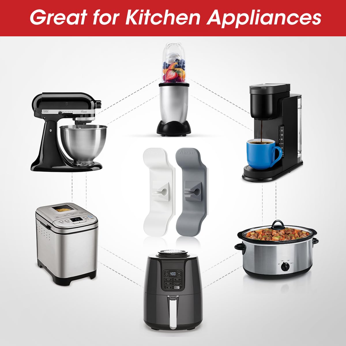 Aieve Cord Organizer For Kitchen Appliances, 12 Pack Cord Wrap Cord Holder Cord Keeper For Kitchen Organizers And Storage, Cable