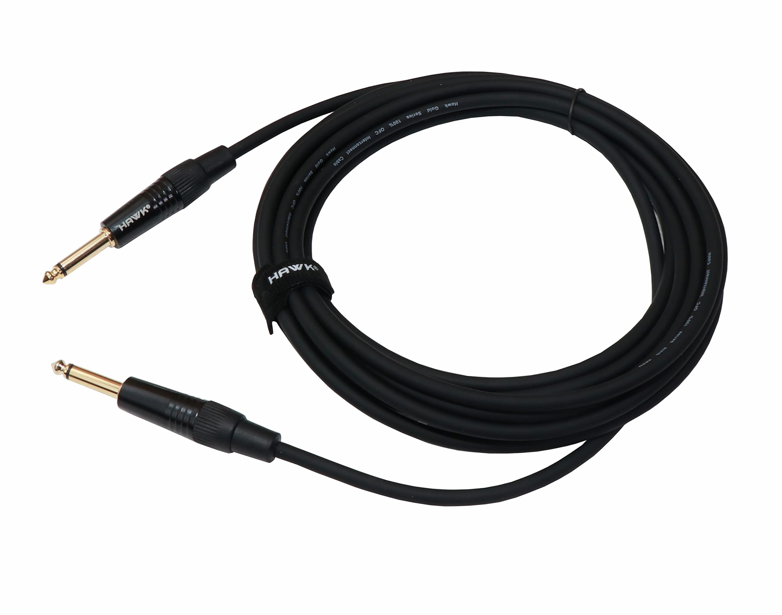 Snungphir Hawk Proaudio Smpg010 Gold Series 6.35Mm Ts Male To 6.35Mm Ts Male With Cable Tie  3 Meter (Black)