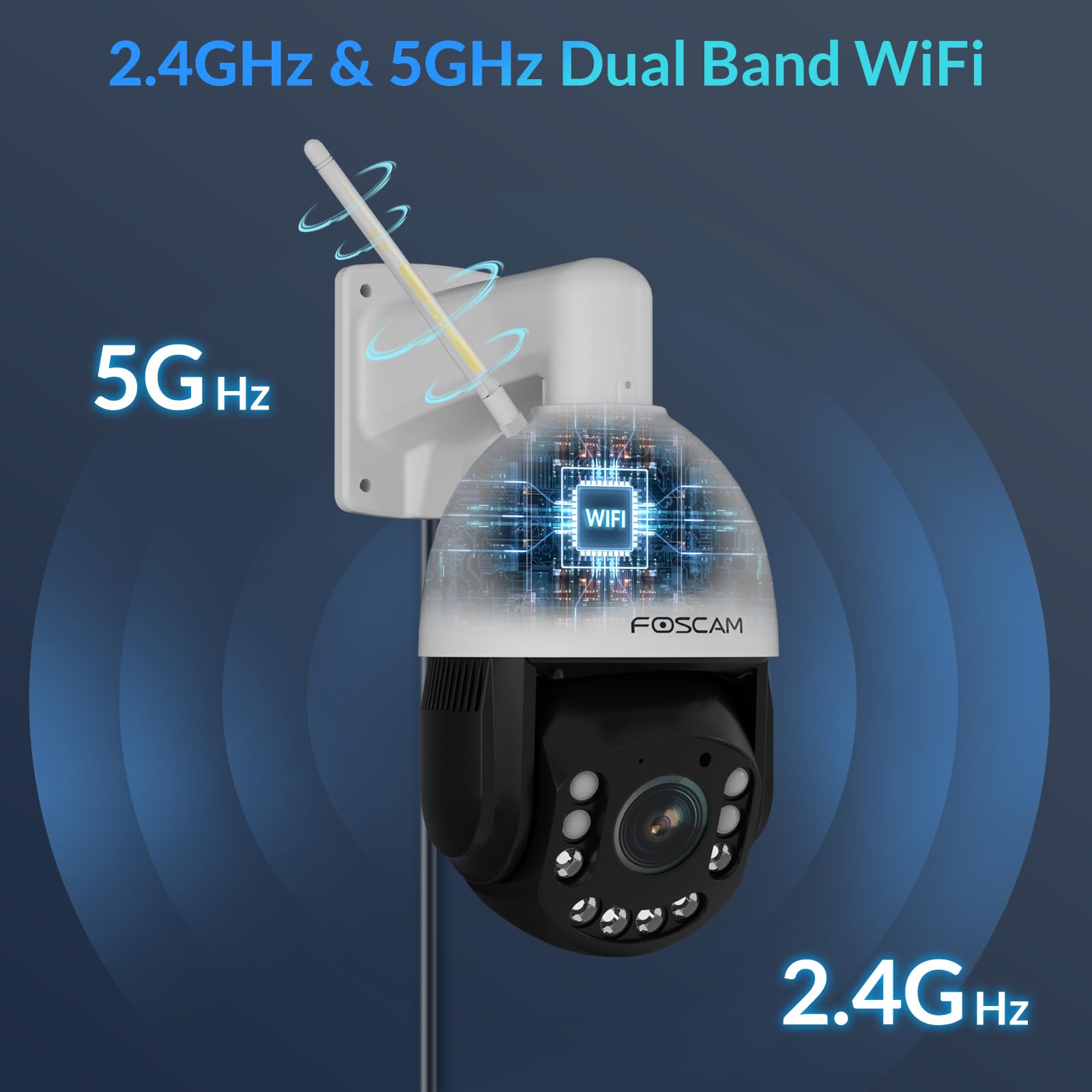 Foscam 4Mp Wifi Outdoor Camera, 18X Optical Zoom With Auto Tracking, 2.4/5Ghz Wifi Camera For Home Security, Person Vehicle Dete