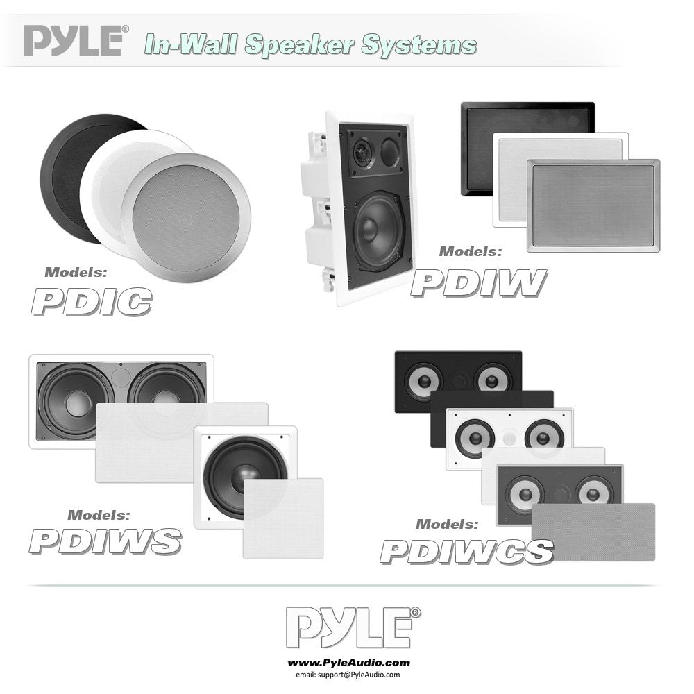 Pyle 150 Watts 5.25'' In Wall / In Ceiling Stereo Speakers   2 Way Flush Mount Stereo Sound Speakers | 5 1/4'' Midbass Speaker