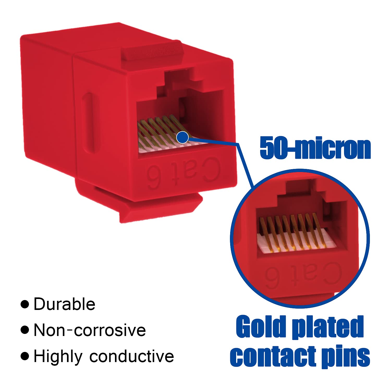 Beszin Cat.6 Rj45 Inline Coupler With Keystone Latch, Female Female [50 Micron Gold Plated] (5 Pack, Gray)
