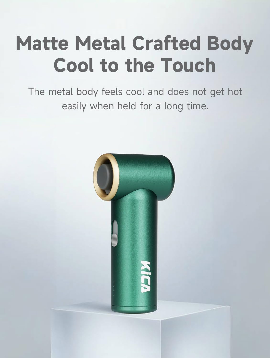 Kica Jetfan Mini Handheld Fan[Max 14Hrs Working Time] Personal Fan With 3000Mah Usb Rechargeable Battery, Metal Shell Turbo Fan,