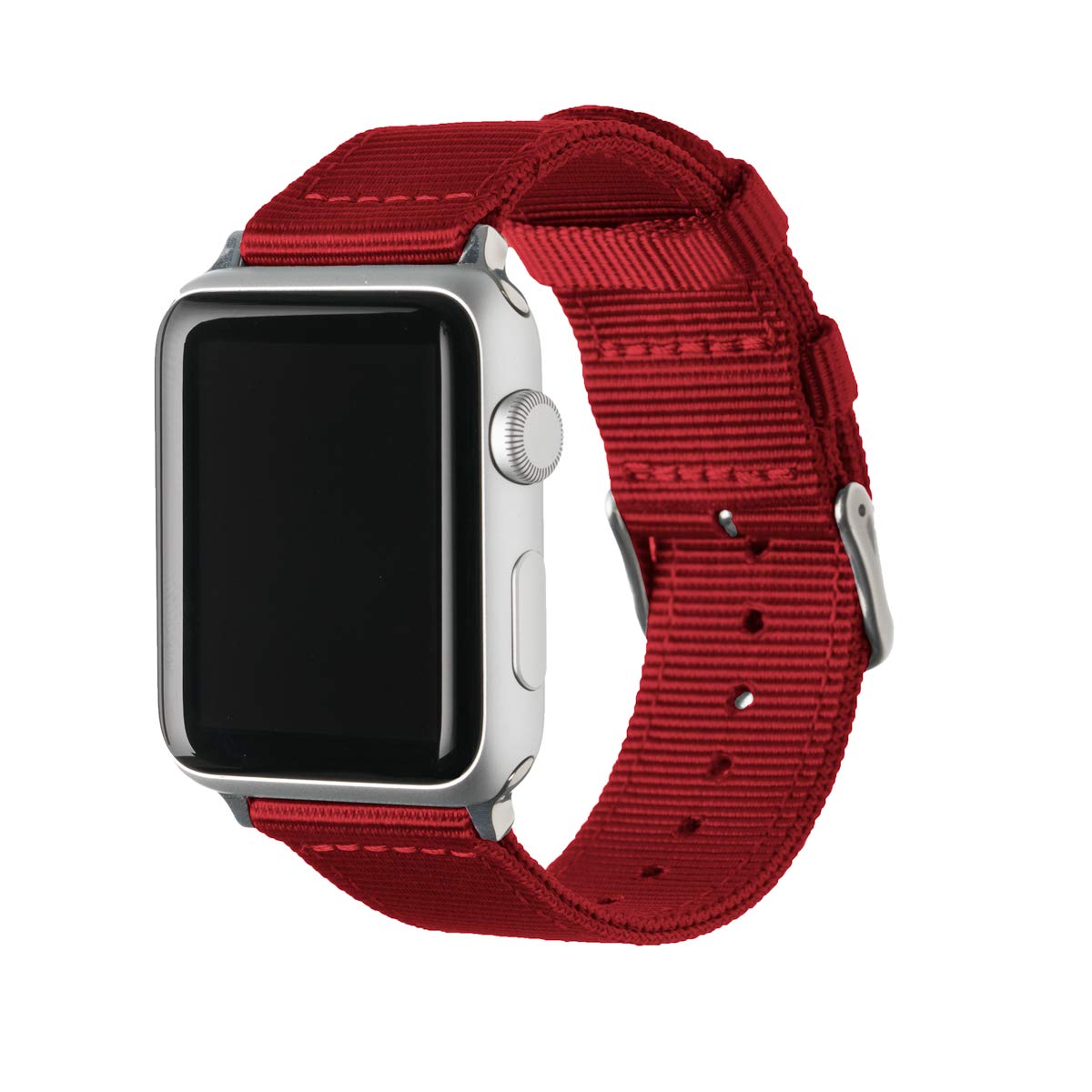Archer Watch Straps   Premium Nylon Replacement Bands For Apple Watch (Red, Stainless, 38/40/41Mm)