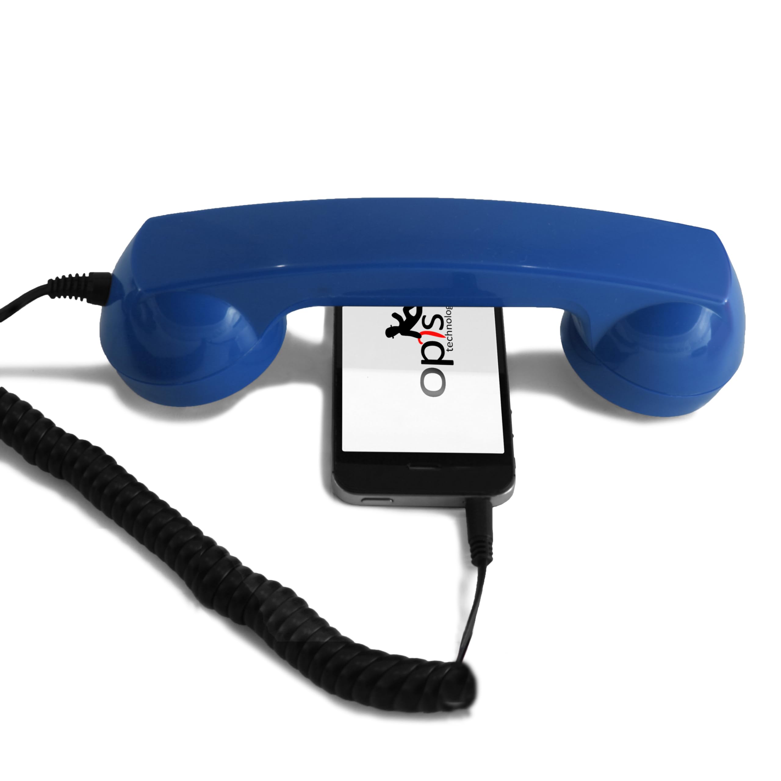 Opis 60s Micro: Retro Mobile Phone Handset and USB-C/Jack Handset for iPhone 15+ and Android (Blue)