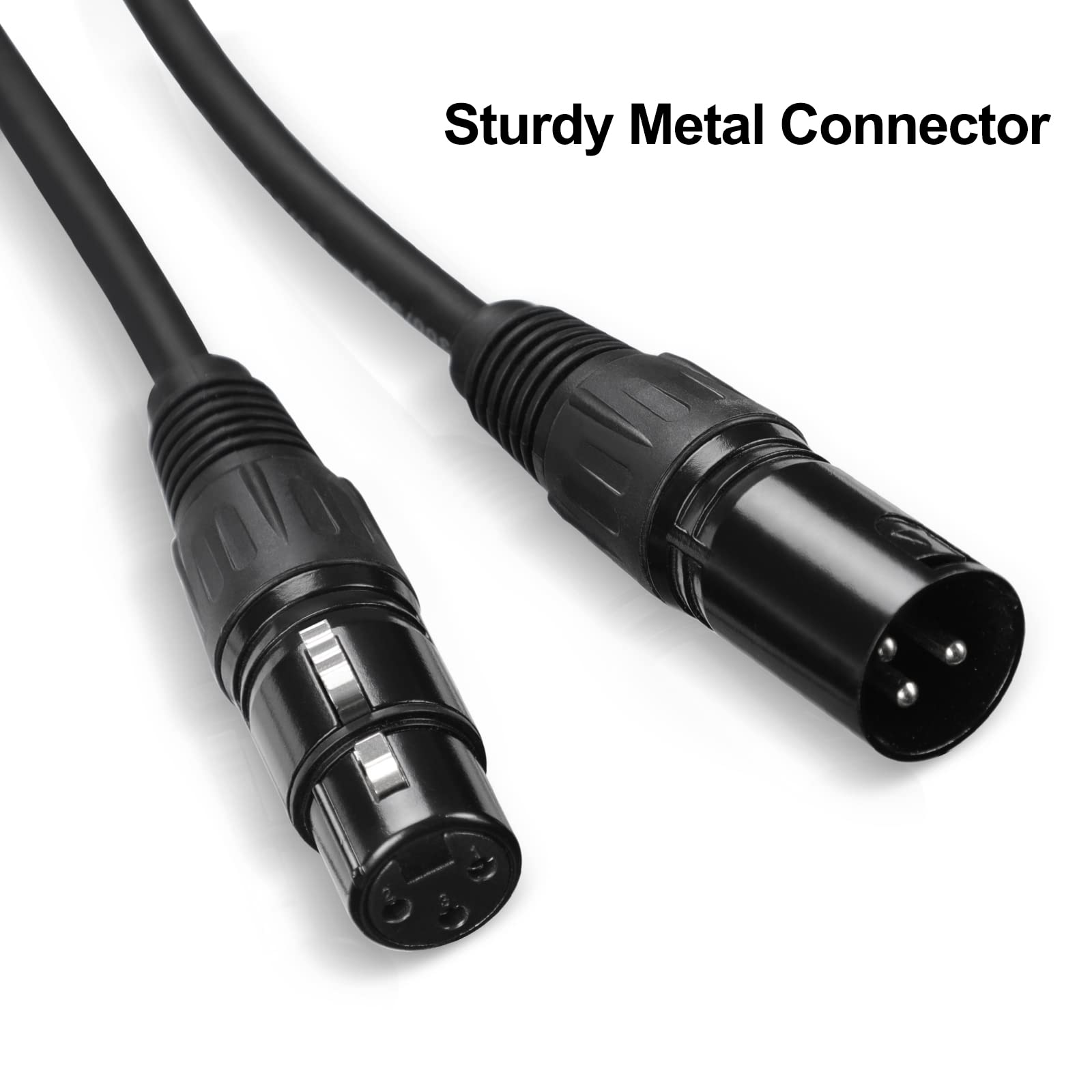 Gruolin 10Ft Dmx Cable, 4 Pack 3M Dmx Light Cables Dmx Wires, 3 Pin Xlr Male To Female Stage Signal Cable With Metal Connectors