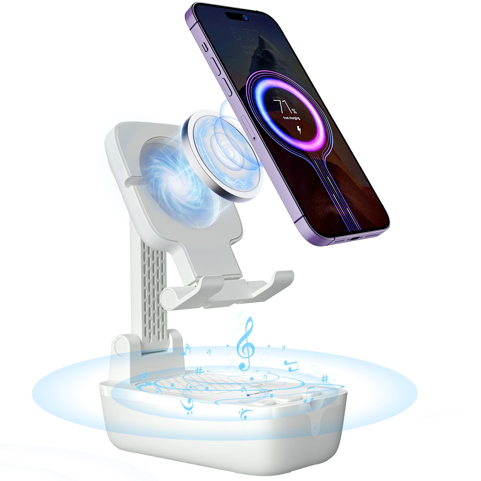 comiso Gifts for Men Women, from Wife,IPX7 Waterproof Cell Phone Stand with Bluetooth Speaker,Anti-Slip Design Shower Phone Spea