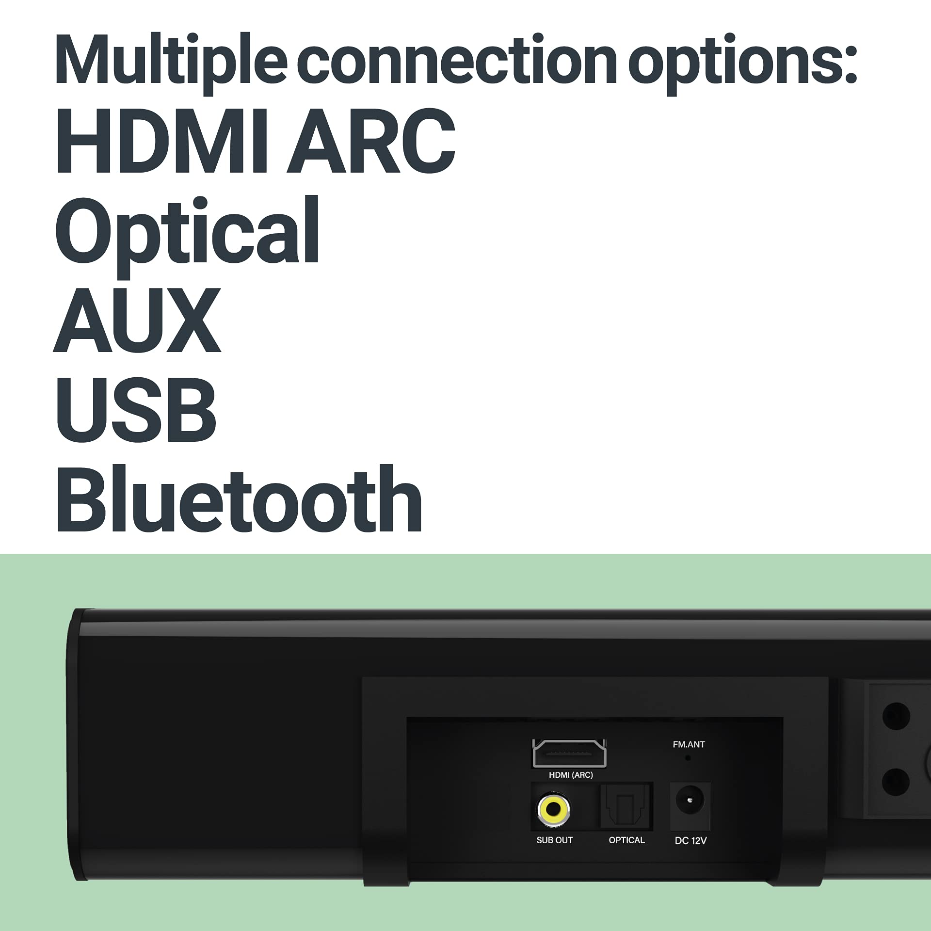 Majority K2 Sound Bar With Subwoofer | 150W Powerful Stereo 2.1 Channel Sound Bar For Tv | Home Theatre 3D Surround Sound I Hdmi