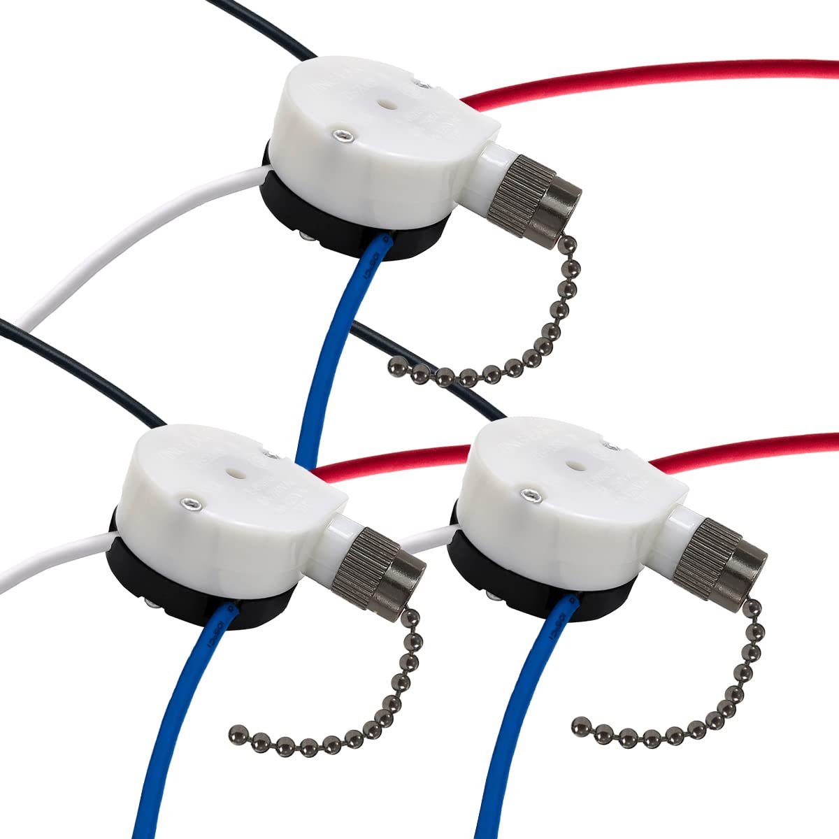 Zing Ear Ze 208S E89885 3 Speed 4 Wire Ceiling Fan Switch   Pull Chain Control For Fans, Wall Lamps, Cabinet Light   Black Bronz