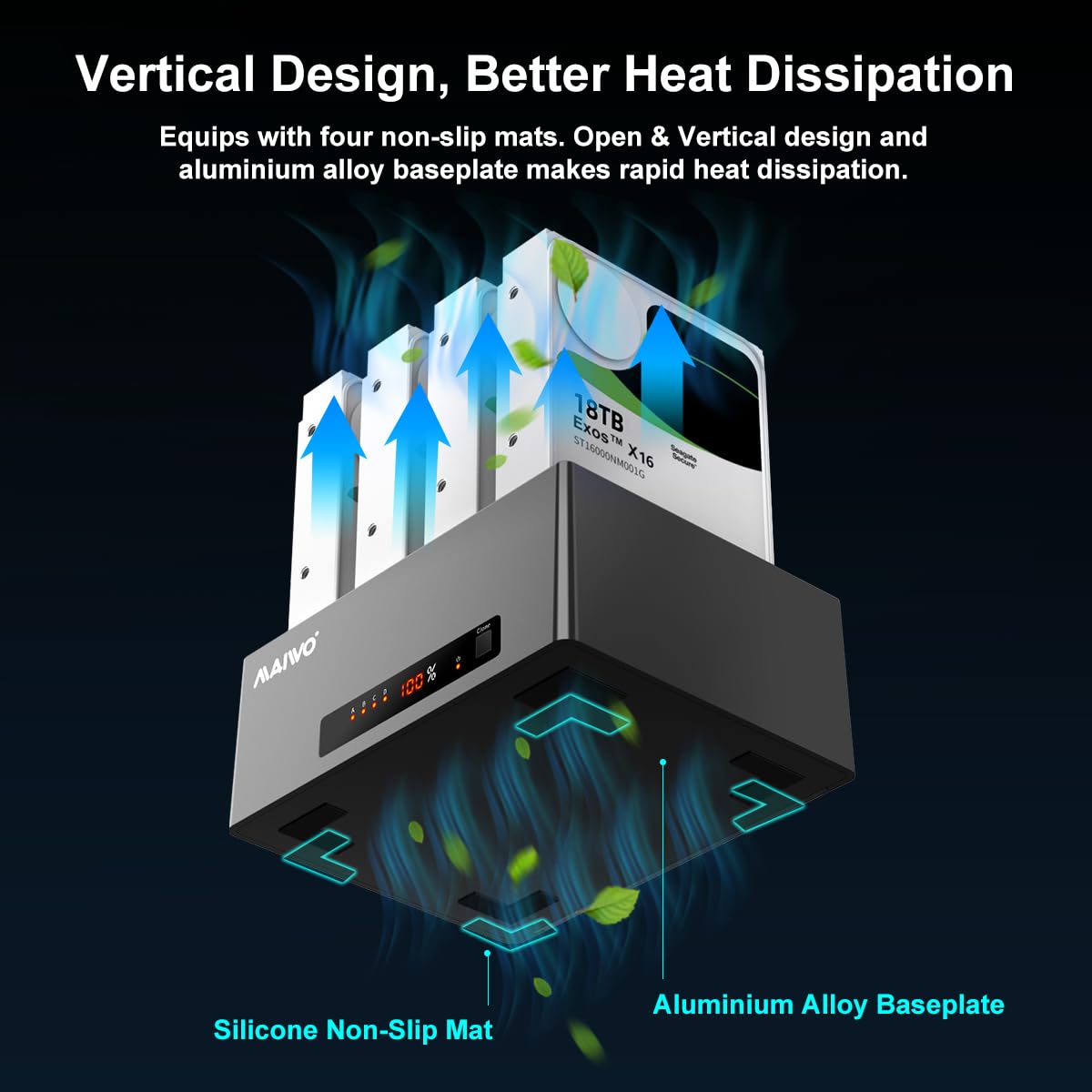 Maiwo 4 Bay Hard Drive Docking Station With Offline Clone For 2.5 3.5 Inch Sata Hdd Ssd, Usb 3.0/Esata 5Gbps Speed With Uasp, 88Tb Capacity, External Hard Drive Duplicator Cloner