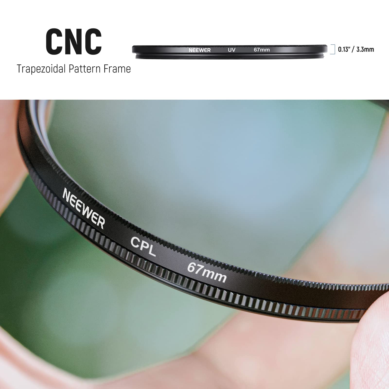 NEEWER 67mm ND Filter Kit & Lens Accessories ND2 ND4 ND8 UV FLD CPL Glass Black