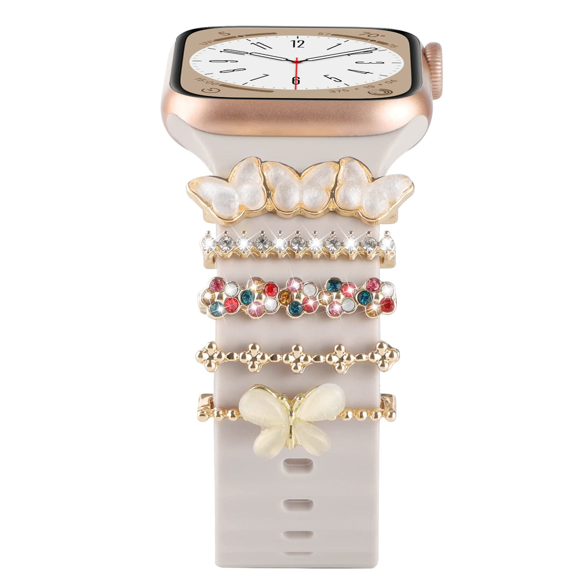 Decorative Rings Loops Compatible With Apple Watch Band Charms 38Mm 40Mm 41Mm 42Mm 44Mm 45Mm 49Mm Metal Diamond Slide Watchband 